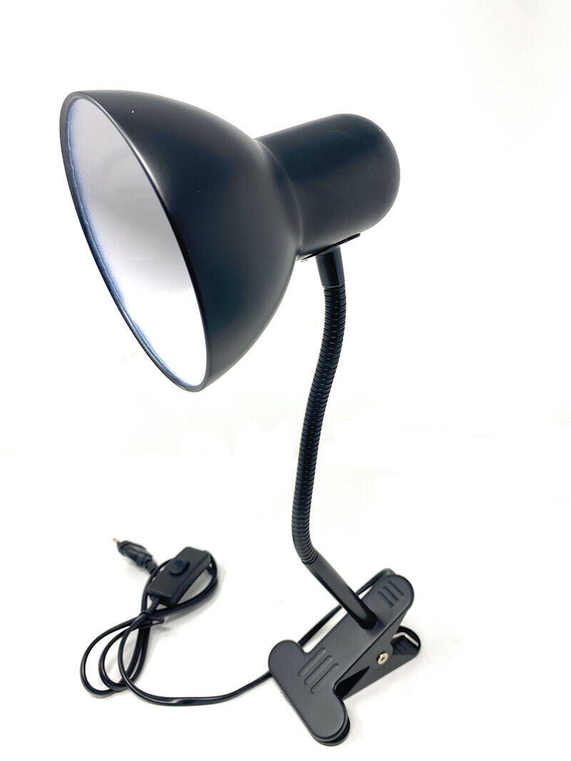 U/D Portalampada E27 Con Clip 2 Pz Lampada Da Comodino Con Morsetto E Interruttore, 30cm Flessibile Metallo Collo, Per Lampada Da Tavolo A LED Orientabile Clip, Trucco, Ufficio, Lettura Notturna