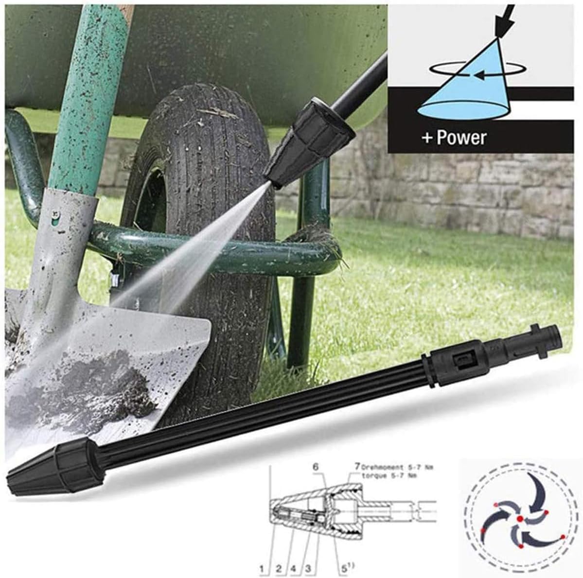 Pour Karcher Buse Rotative /Lavor/Karcher Buse de Lance à Jet Variable Buse Rotative Adaptée aux Rondelles Karcher K2 K3 K4 K5 K6 K7 Accessoire po - 3