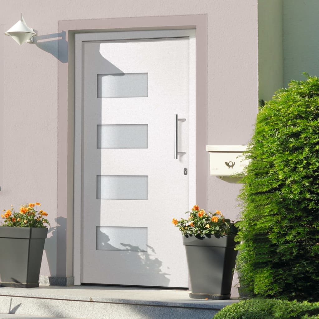 Porte d'entrée Aluminium et PVC Blanc 110x210 cm Leroy Merlin — free download