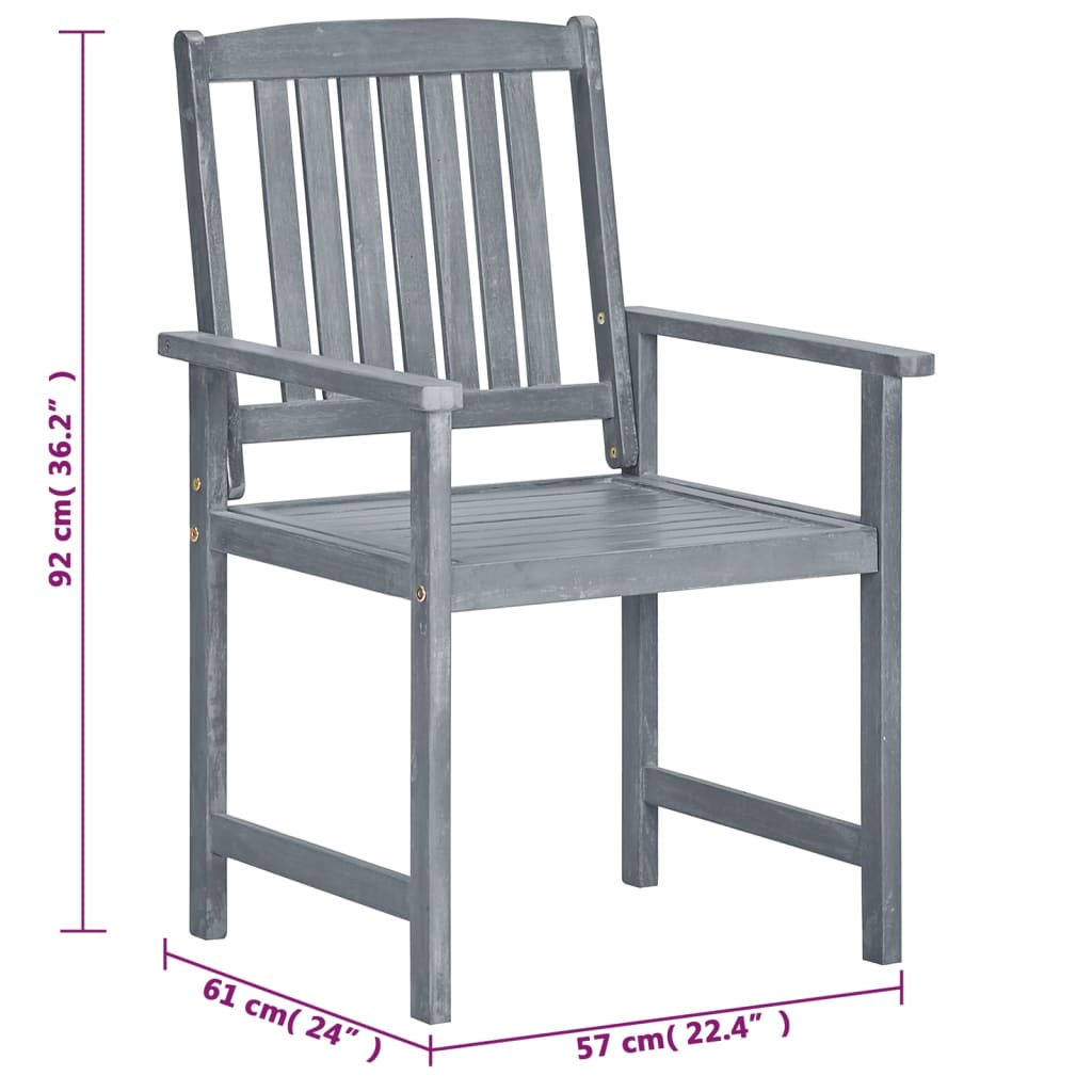 Chaise de jardin avec coussin Maison Exclusive en bois Gris - 7