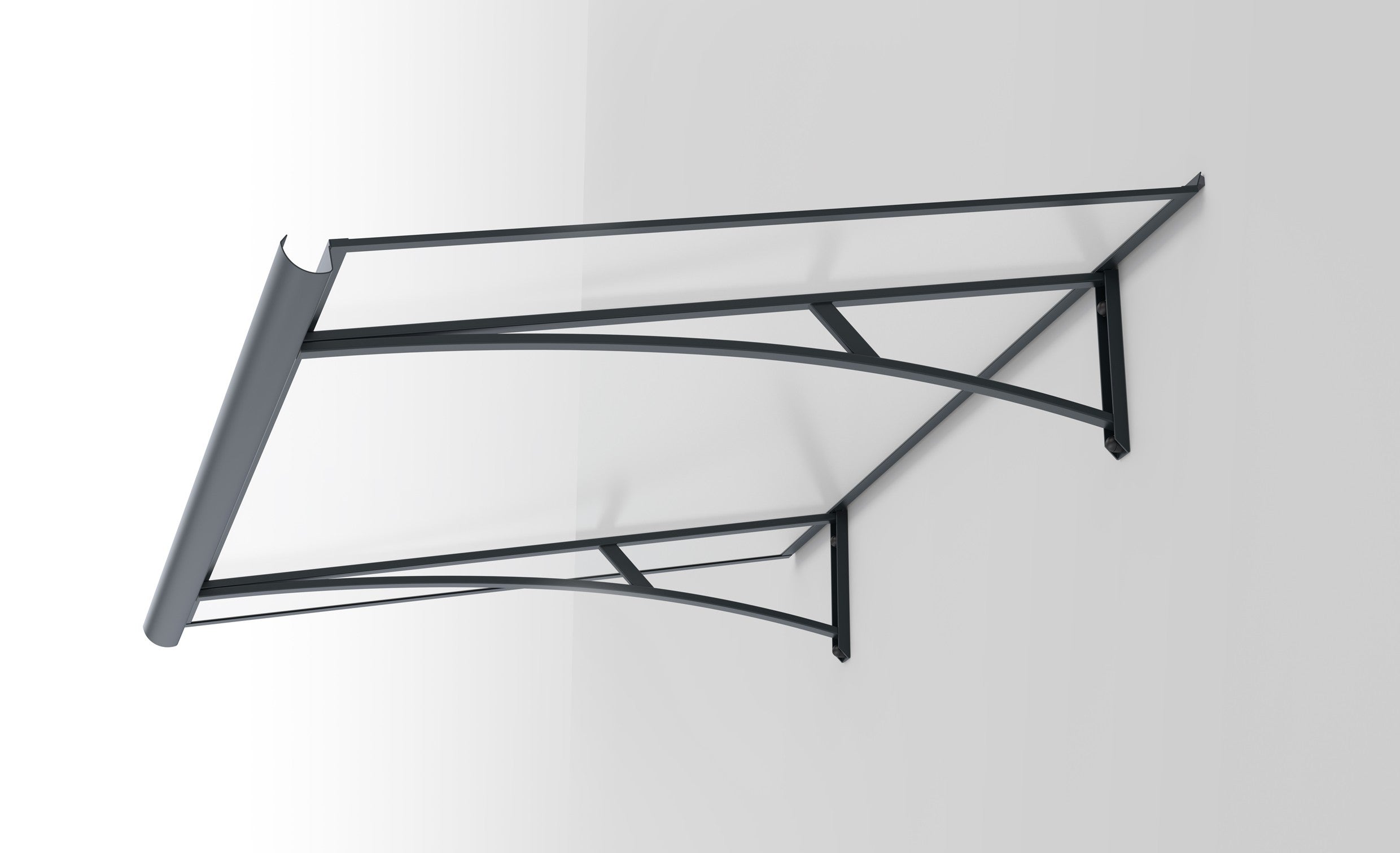 Arctom – marquesina, tejadillo kamis 83,5x120 de aluminio gris y cubierta de acrílico satinado.