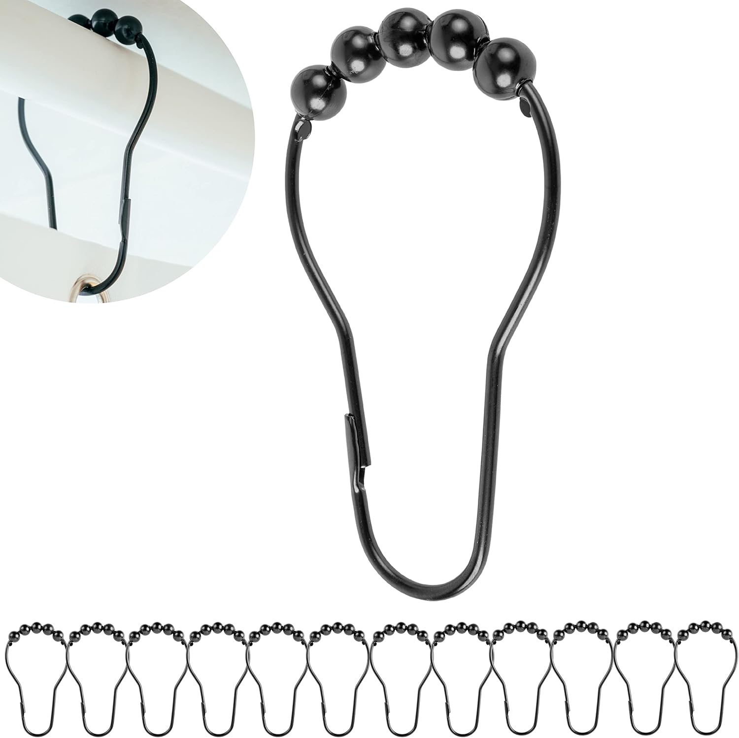 Anelli Per Tenda Da Doccia Da 24 Pezzi, Ganci Per Tenda Da Doccia Antiruggine Per Bagno Anelli Decorativi Ovali Per Tenda Da Doccia E Ganci Per Asta Doccia 90843584