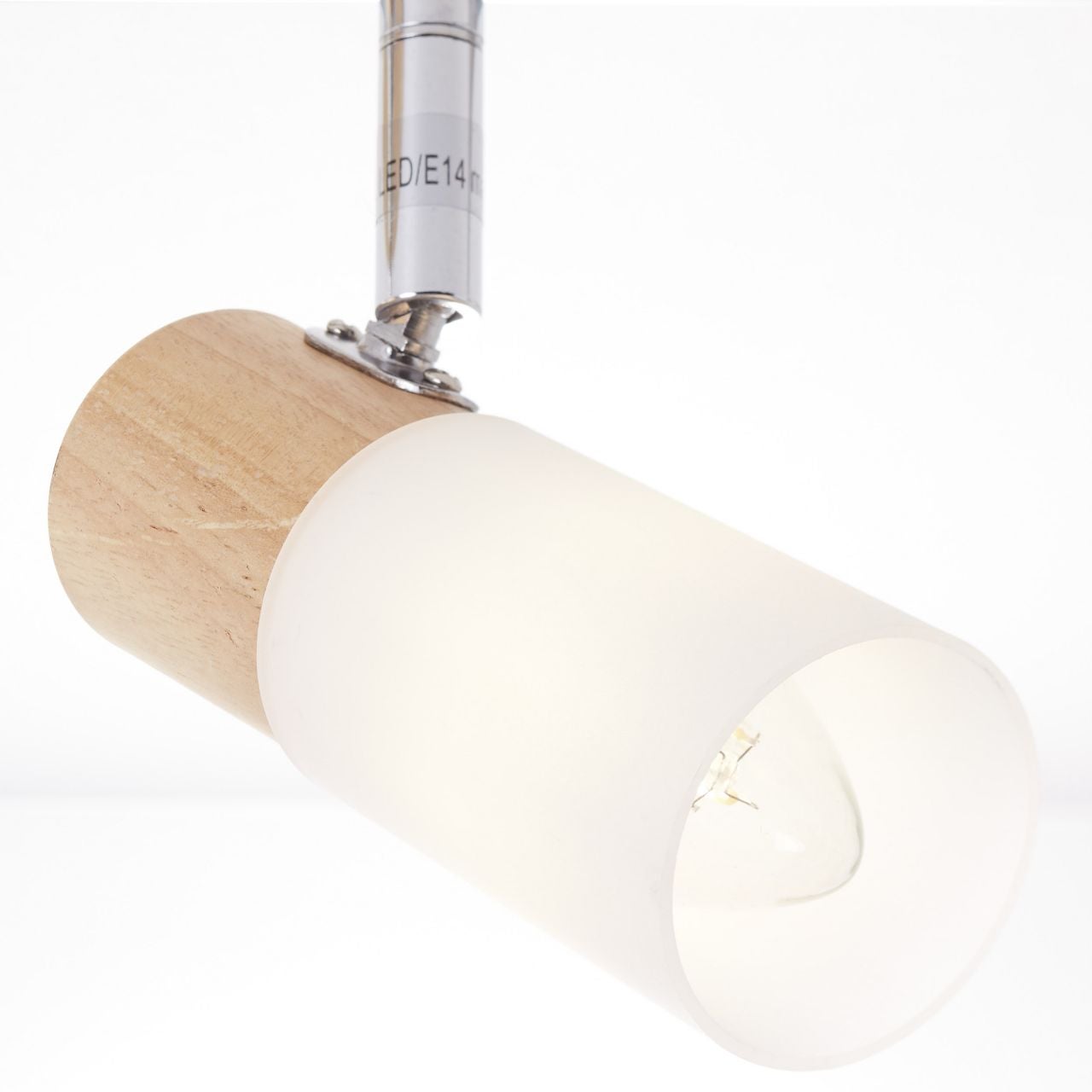 Lampa BRILLIANT, reflektor spiralny Avia 3 płomienie czarny / kolor drewna, metal / drewno, 3x D45, E14, 40W, żarówki w kształcie łezki (brak w zestaw - 5