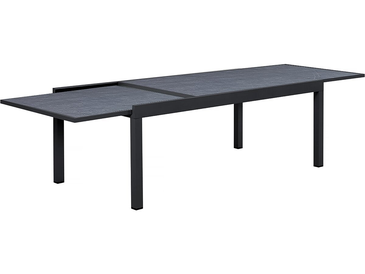 Table à manger de jardin rectangulaire en Aluminium Noir 12 places - 3