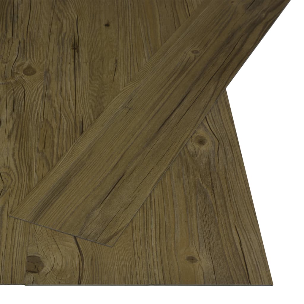 Lamas para suelo pvc autoadhesivas | tarimas de suelo | tarimas autoadhesivas 4,46 m² 3 mm marrón cfw43732
