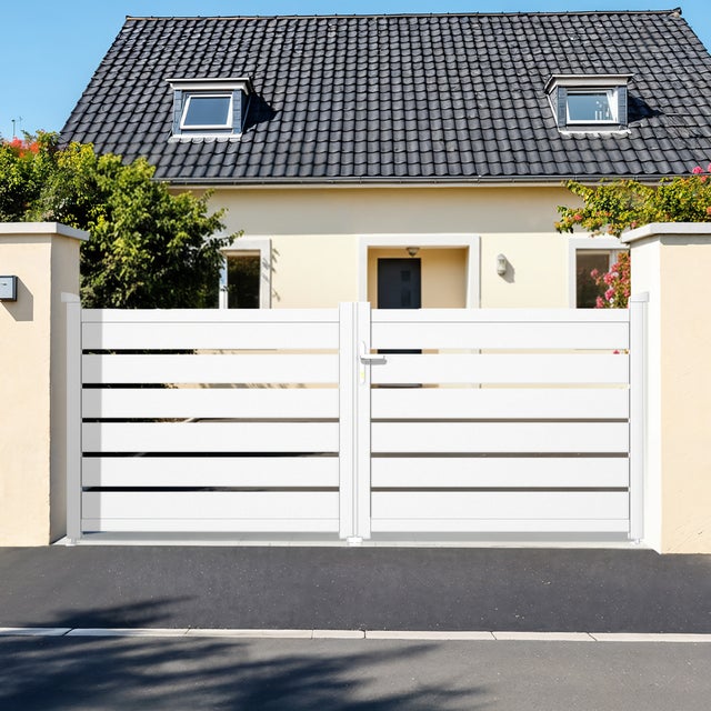 Portail battant 3m VOGEL H.120cm blanc aluminium