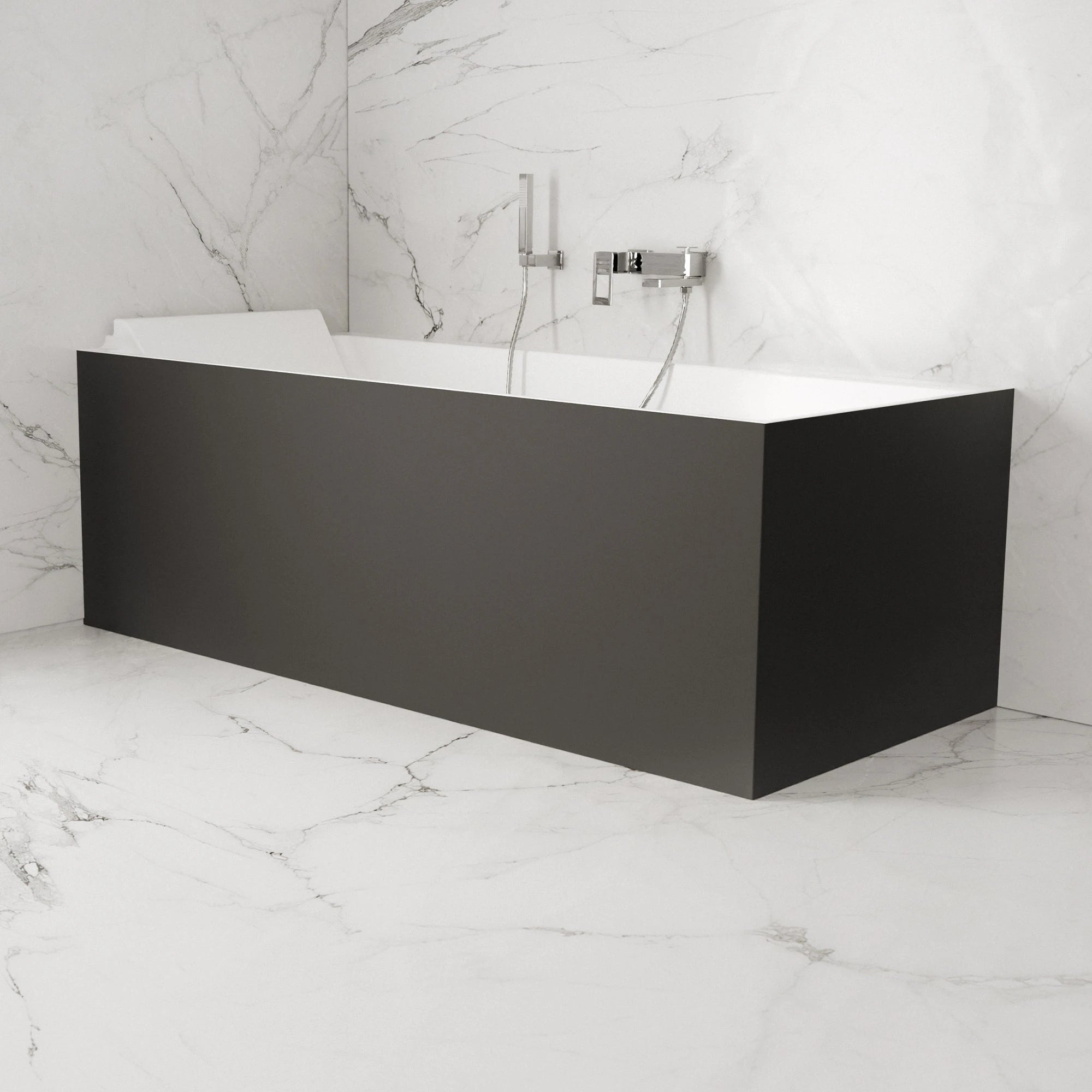 Baignoire Ilot Quantum 170 gauche noire 170 x75 x58 cm, by SPALINA - 3