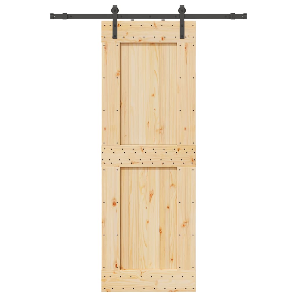 Kit Porte Coulissante En Pin Massif 90x210 Cm – Neuf