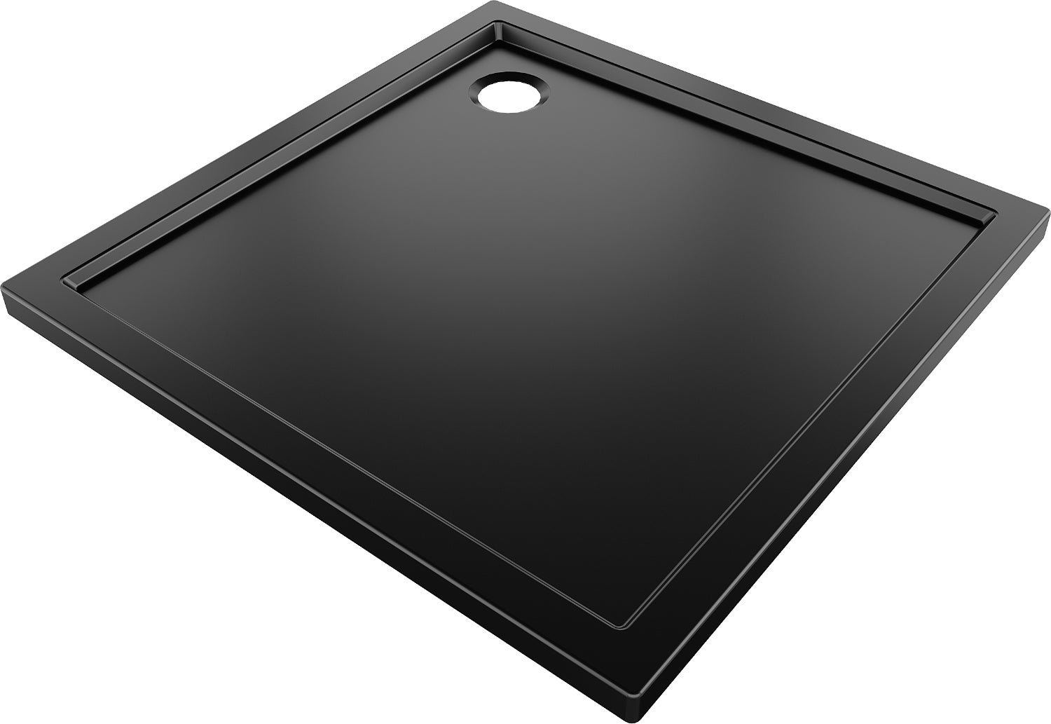 Mexen Flow brodzik kwadratowy slim 95 x 95 cm, czarny mat - 46S709595