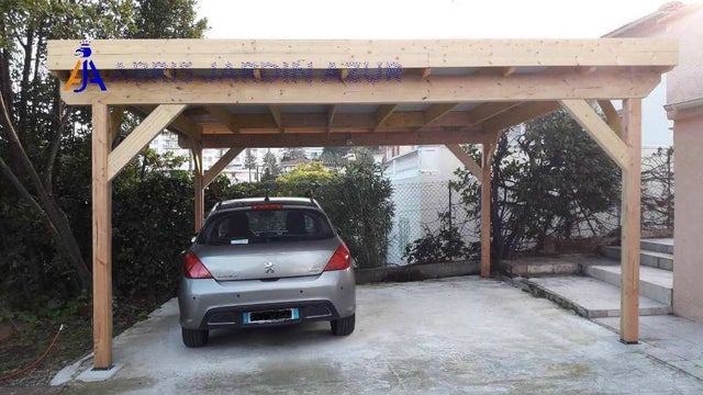 Carport Bois toit plat 4,6 x 3,0 m - FORESTA Ombra