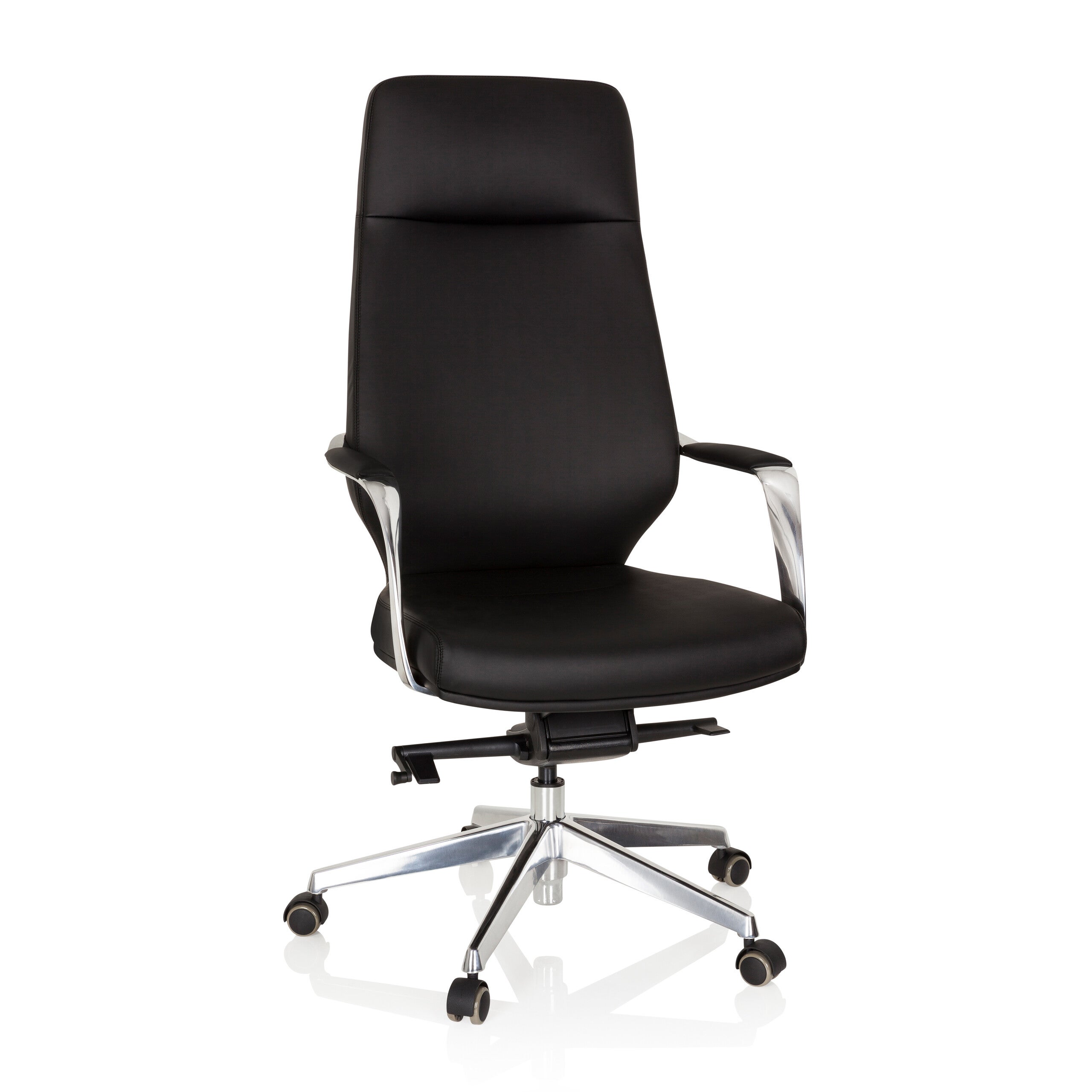 Krzesło biurowe / krzesło biurowe VELVET imitacja skóry czarny hjh OFFICE