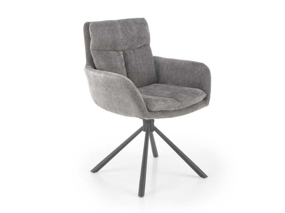 Krzesło tapicerowane K495 szare obracane