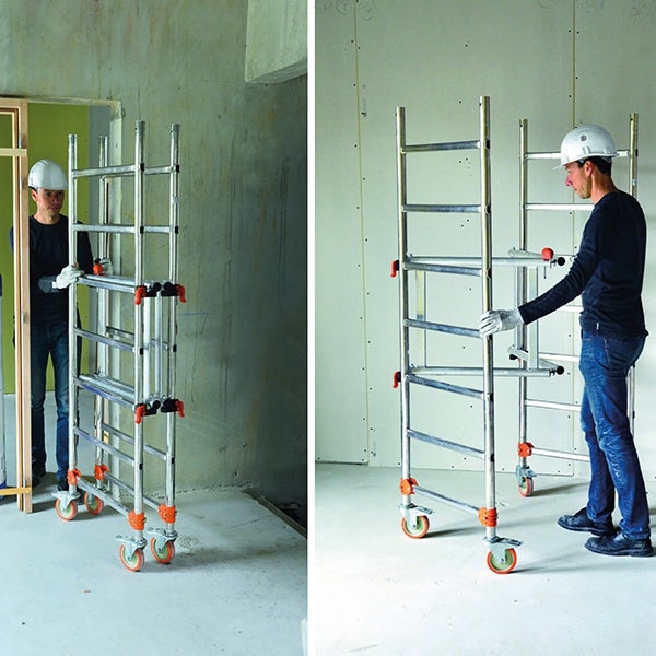 Echafaudage roulant et pliant - Hauteur de travail maximale 4.80m - 613153 - 3