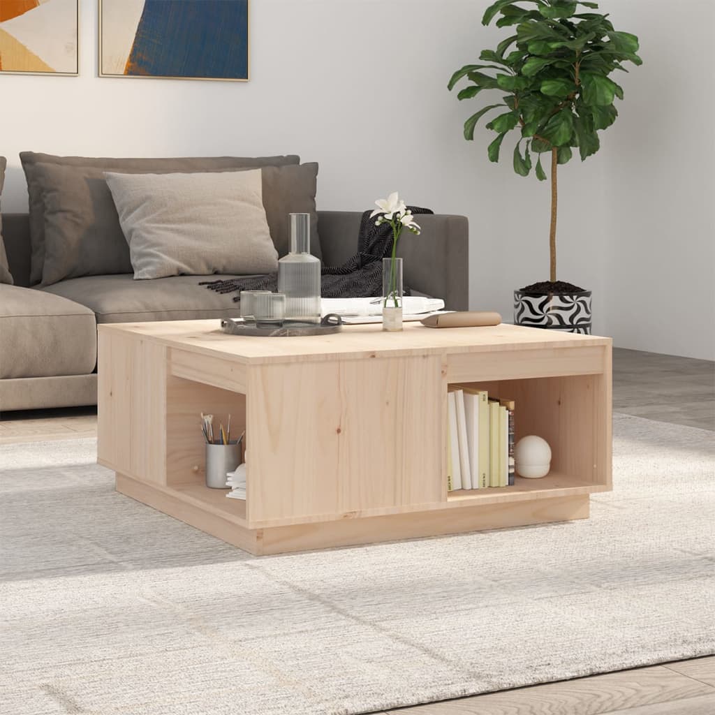 Stolik kawowy, 80x81x36,5 cm, lite drewno sosnowe vidaXL