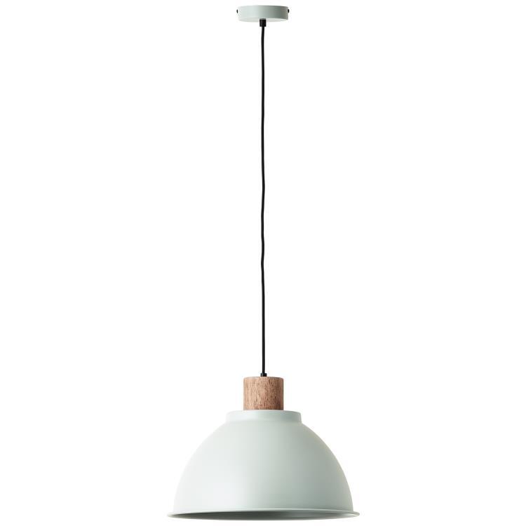 Brilliant Lampa wisząca Erena 38cm jasnozielony metal/drewno 1x A60, E27, 60 W, pasuje do zwykłej żarówki (brak w zestawie)
