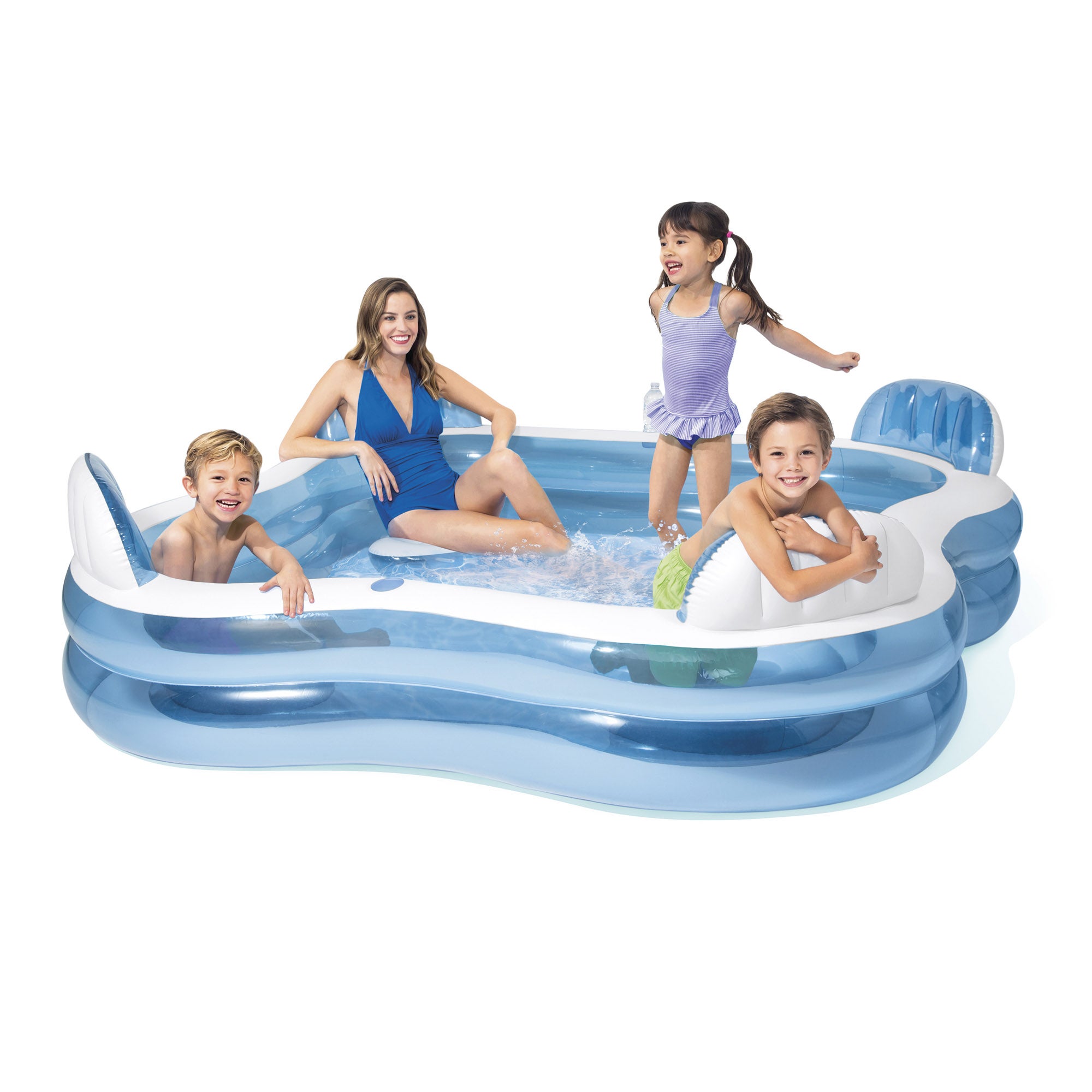 Piscina insuflável com assentos 229x229x66 cm - 990 l - 2