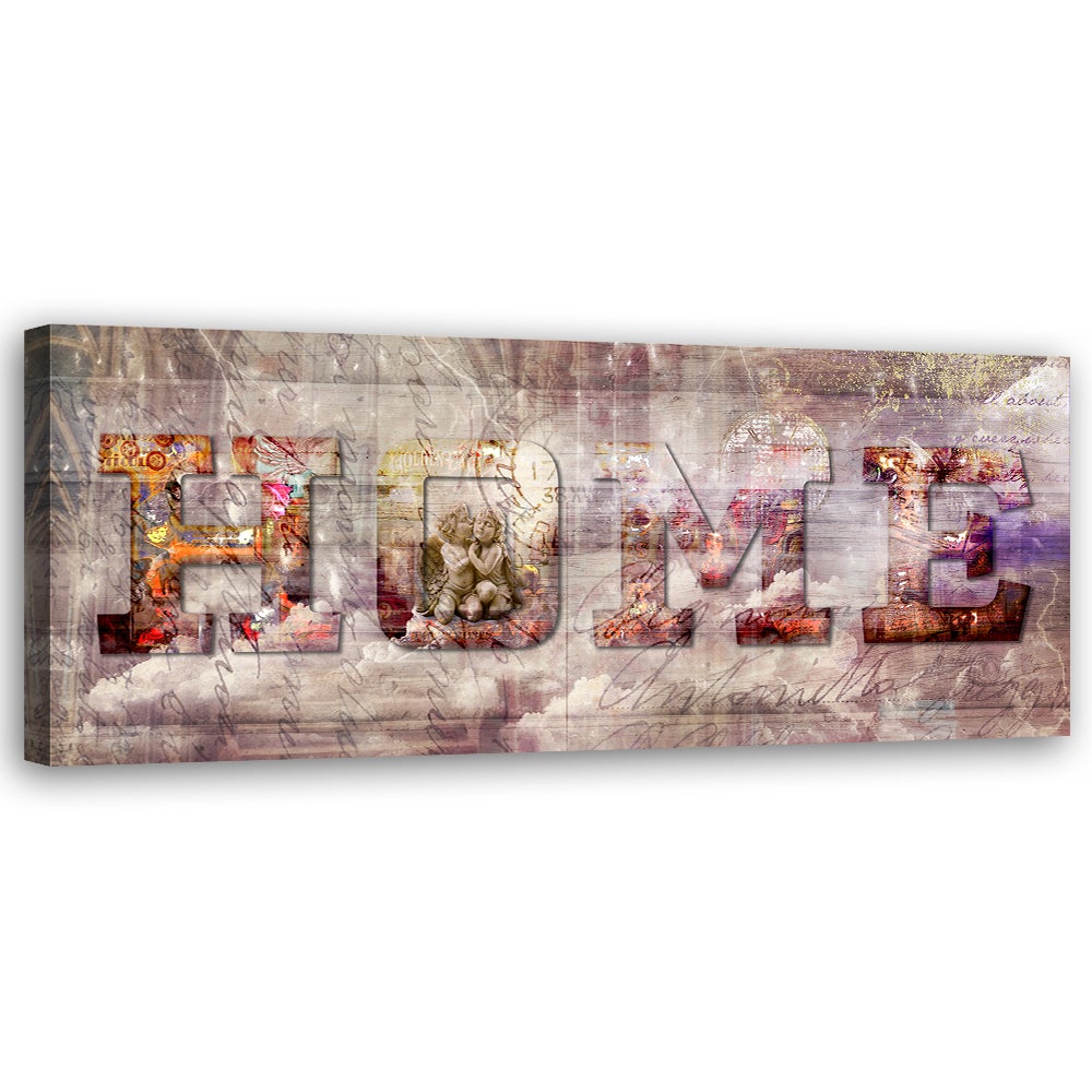Obraz na płótnie, Napis Home vintage 120x40