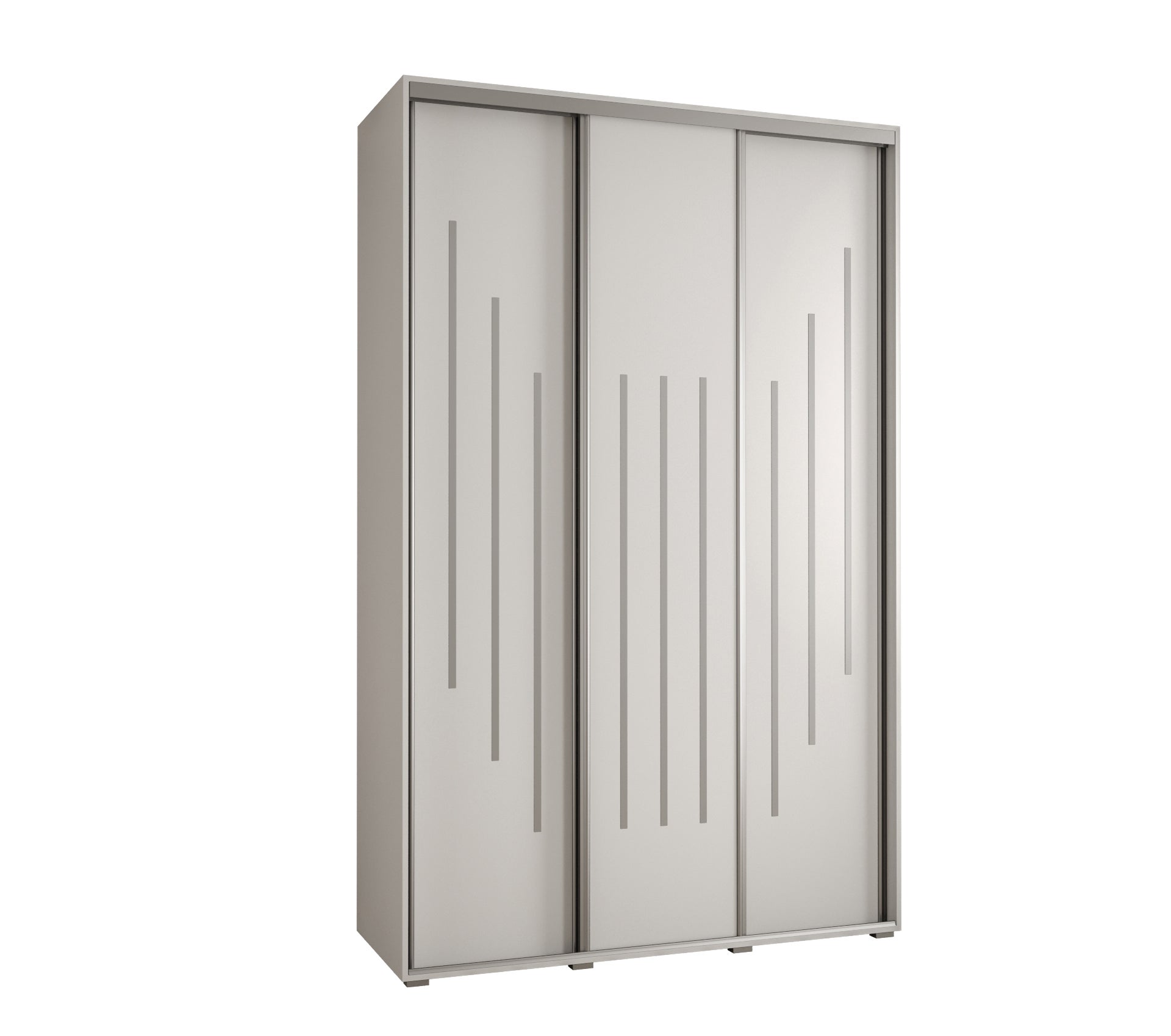 Szafa przesuwna wysoka Davos 8 150 x 60 x 235,2 cm biały + biały + u. srebrny - Abiks Meble