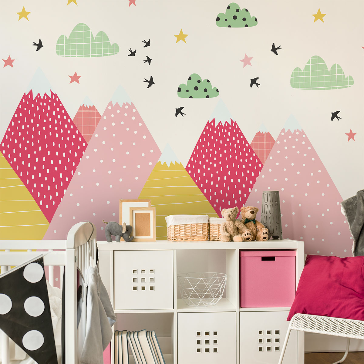 Vinilo niño escandinavo de montaña cilka - adhesivo de pared - revestimiento sticker mural decorativo - 40x60cm