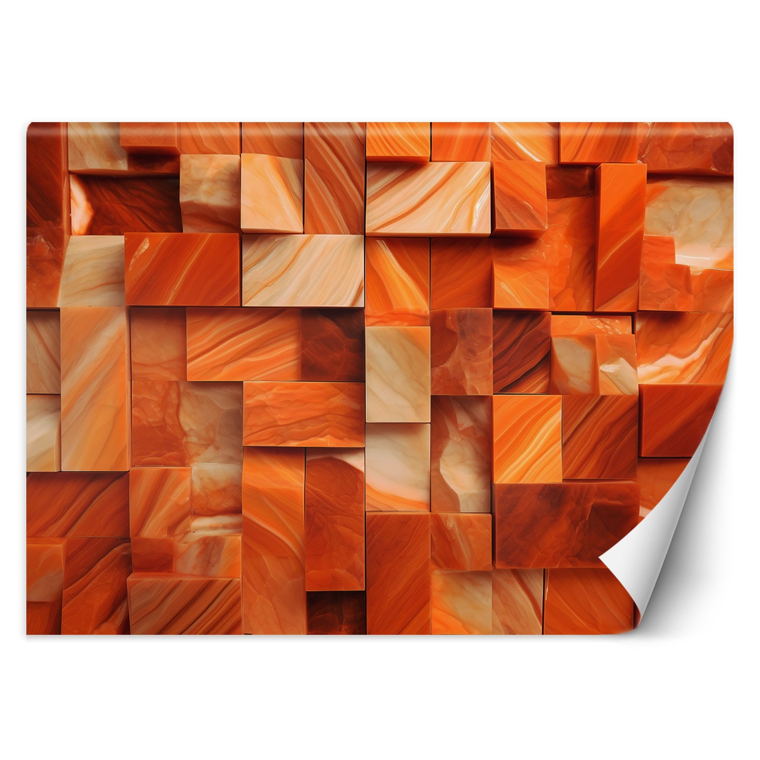 Fototapeta, Pomarańczowy sześcian 3D 300x210