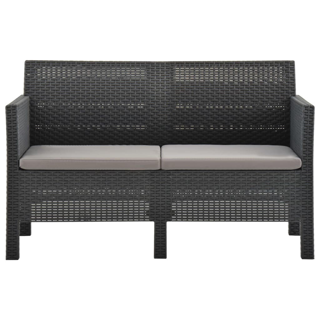 Maison Exclusive - Set Divani da Giardino 4 pz con Cuscini in Rattan PP Antracite - 4