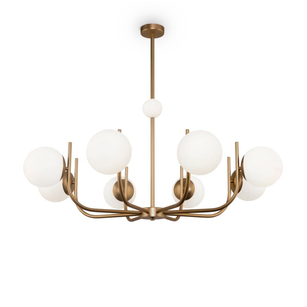 Lampa wisząca Rendez-Vous mosiężno-złota 8xE14x40W wym: 79,2 x 103 x 103 cm szkło Maytoni