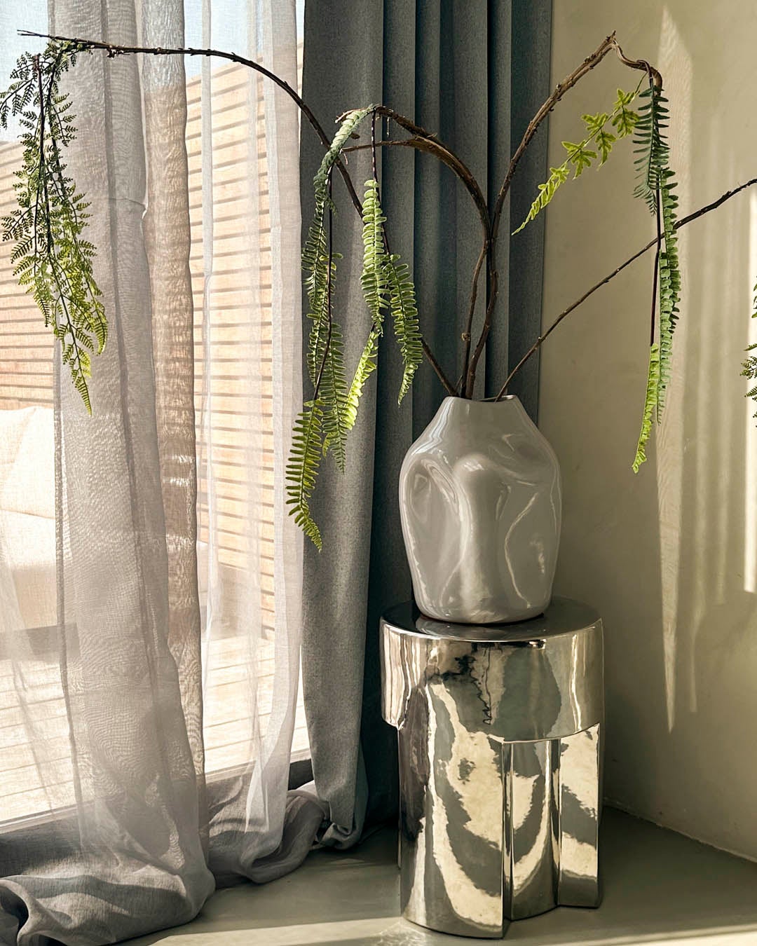 Rideau voilage transparent à galon fronceur - 140x270cm - Gris - HOOMstyle - 4