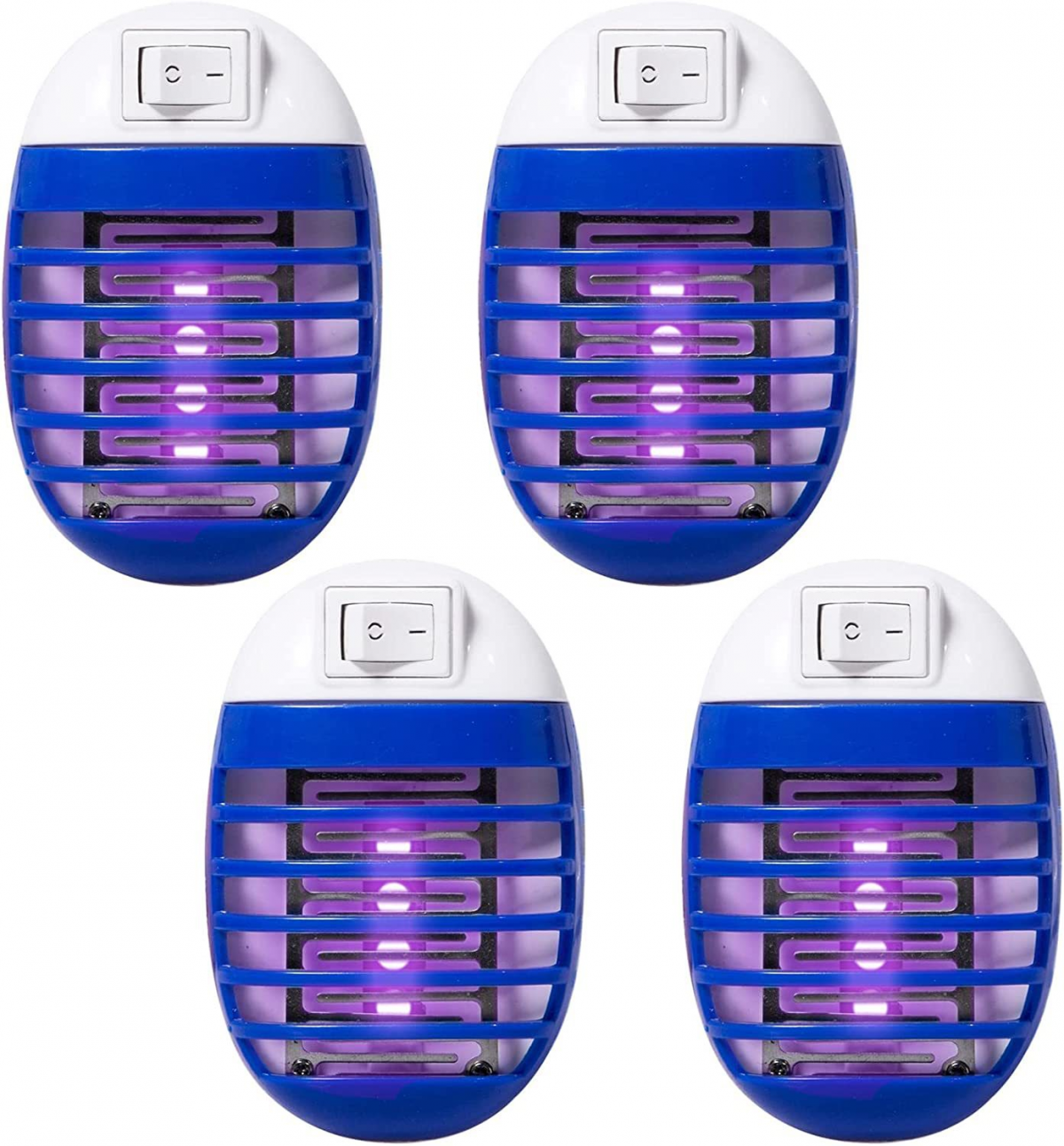 Elektryczna pułapka na muchy do wnętrz, do domu, Mini lampka owadobójcza eliminuje latające owady, małe muszki (4 sztuki)