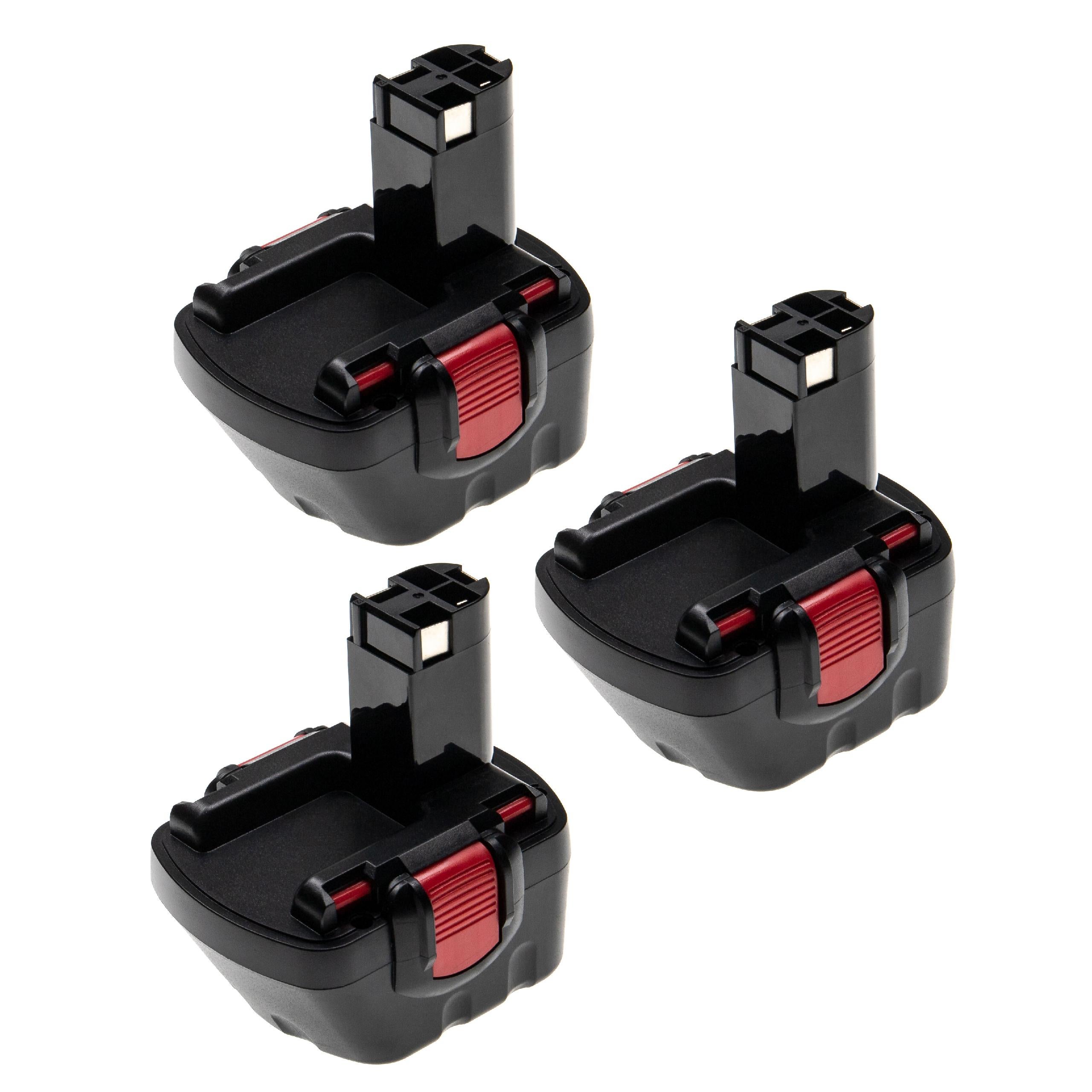 EXTENSILO 3x Batterie remplacement pour Bosch BAT049, BAT045, BAT046, 2 609 200 306, BAT043, 2 607 336 002 pour outil électrique (3300 mAh, NiMH, 12 - 6