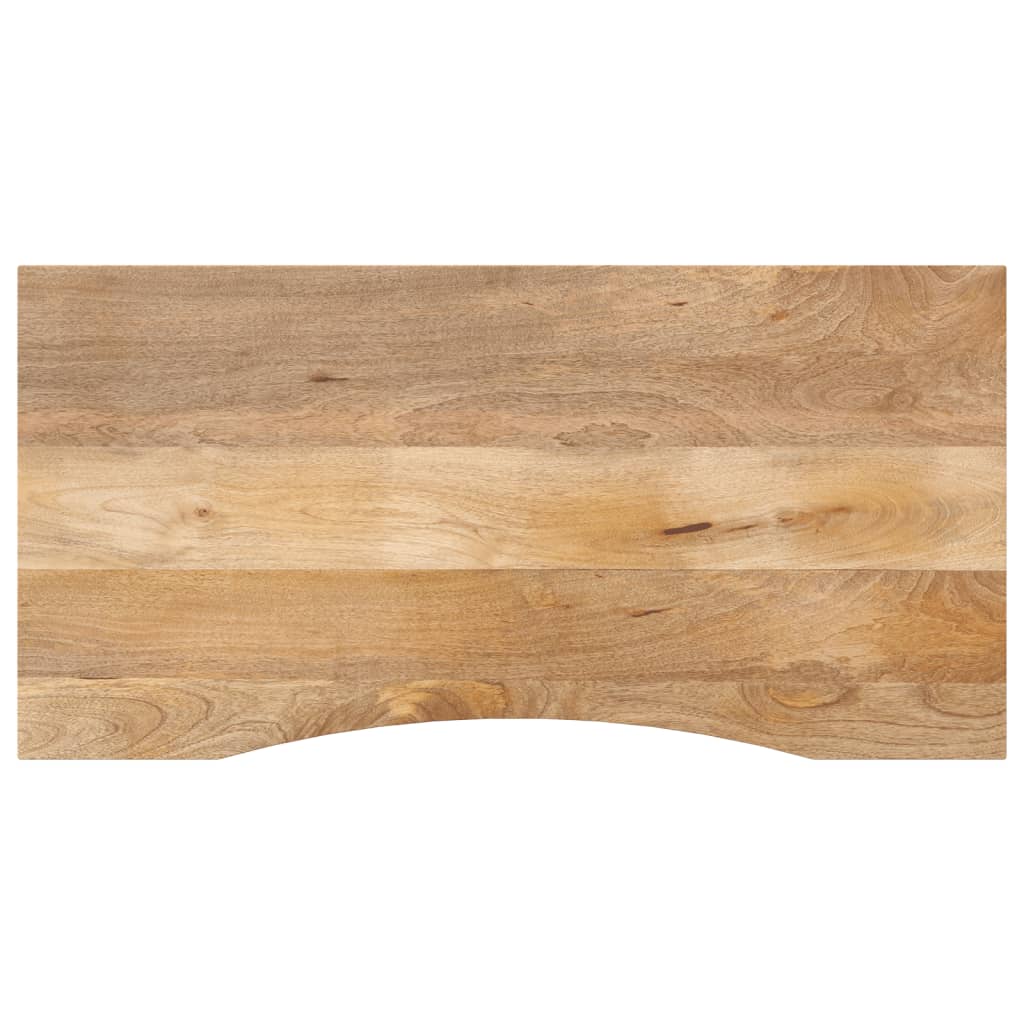 Tablero de escritorio con curva 120x60x2,5 cm madera maciza de mango en bruto