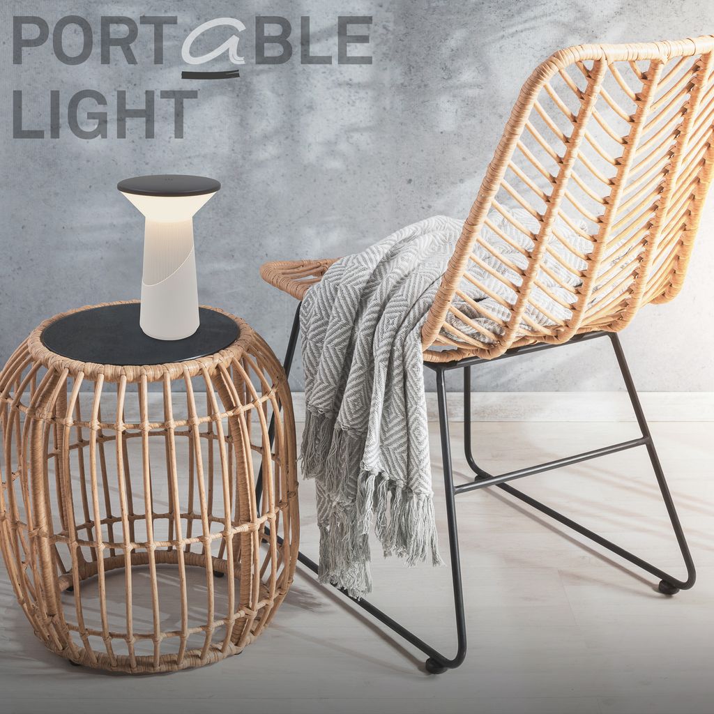 Lampe de table LED - German Design Award - Sans fil - Intensité variable - 15 x 24 cm - Blanc chaud - 2,6 W 200 lm - Briloner - 7