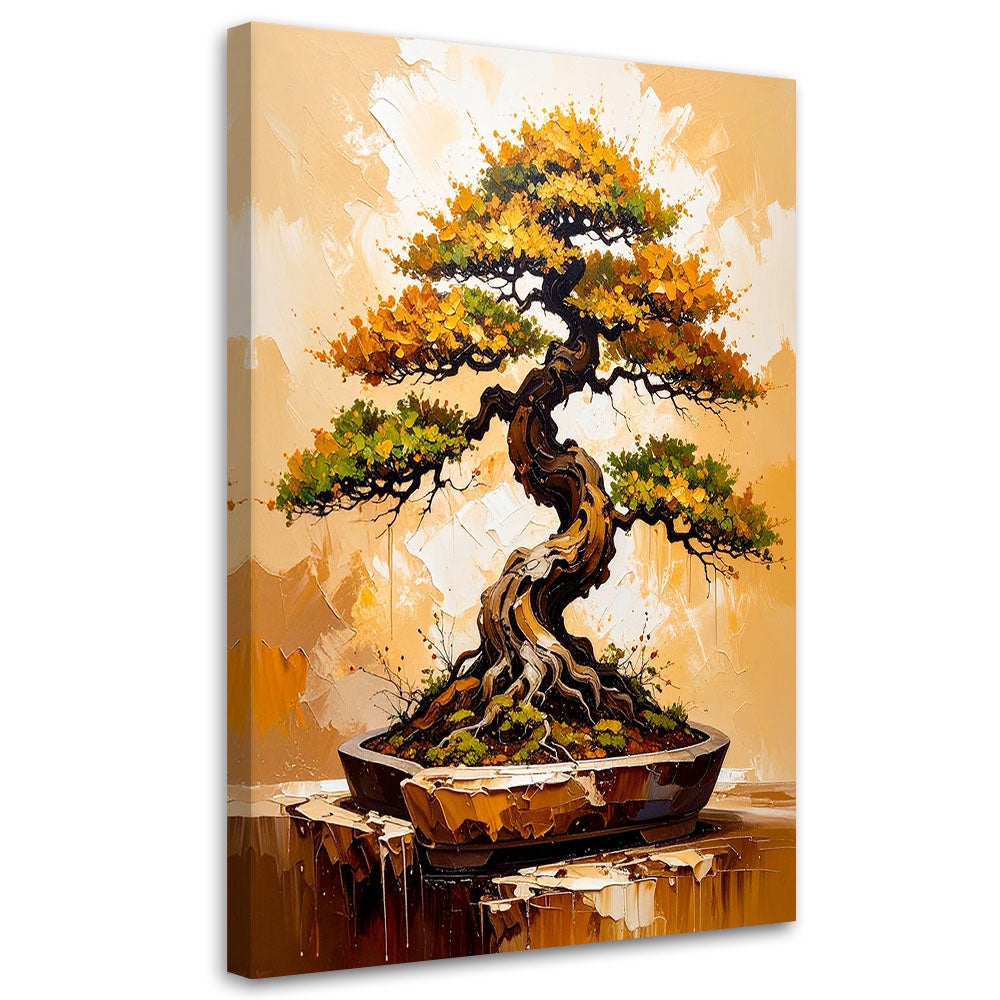 Obraz nowoczesny do salonu, Drzewko Bonsai 70x100