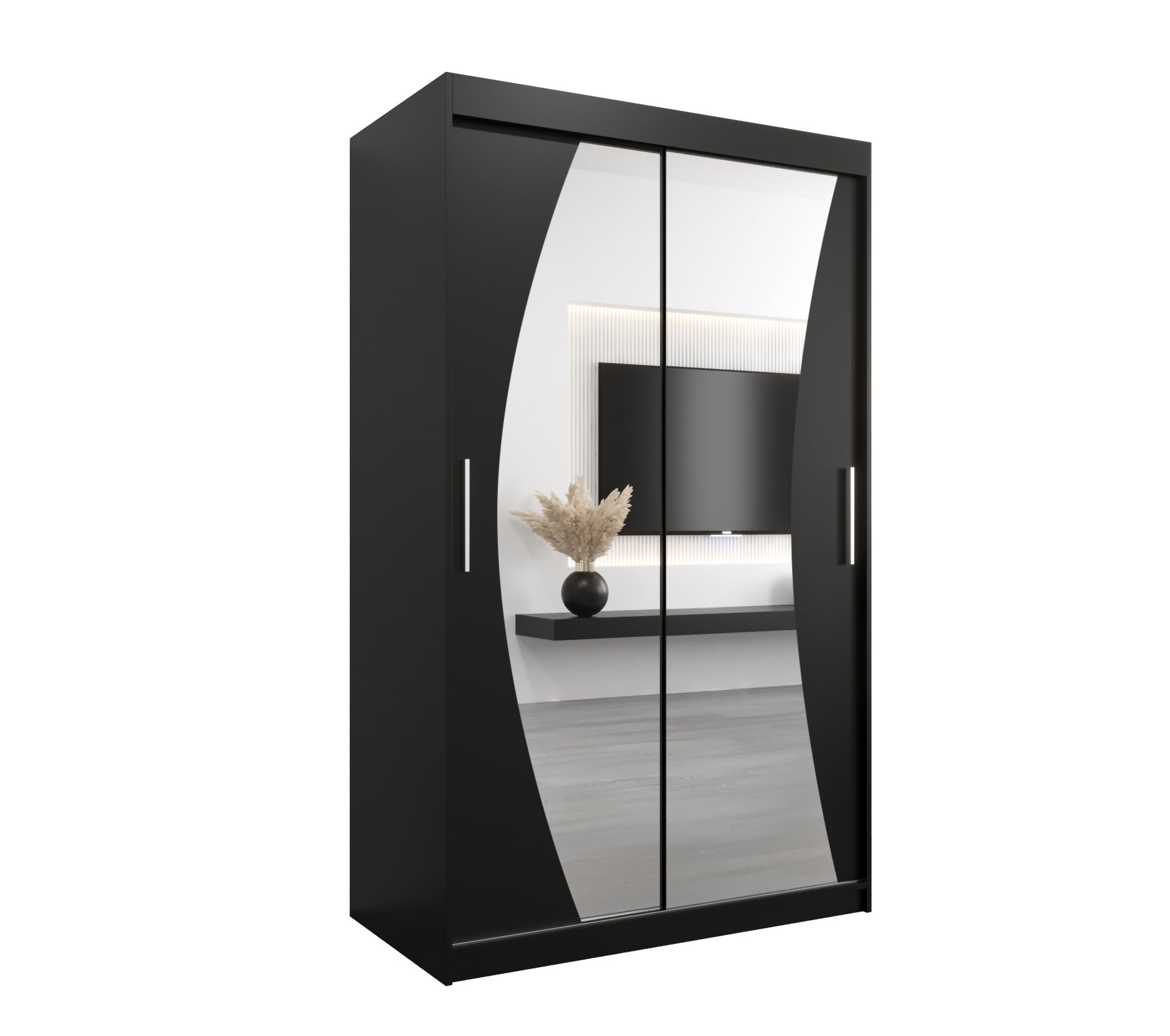 Szafa przesuwna garderoba WAVE 120 x 62 x 200 cm Czarny - Abiks Meble