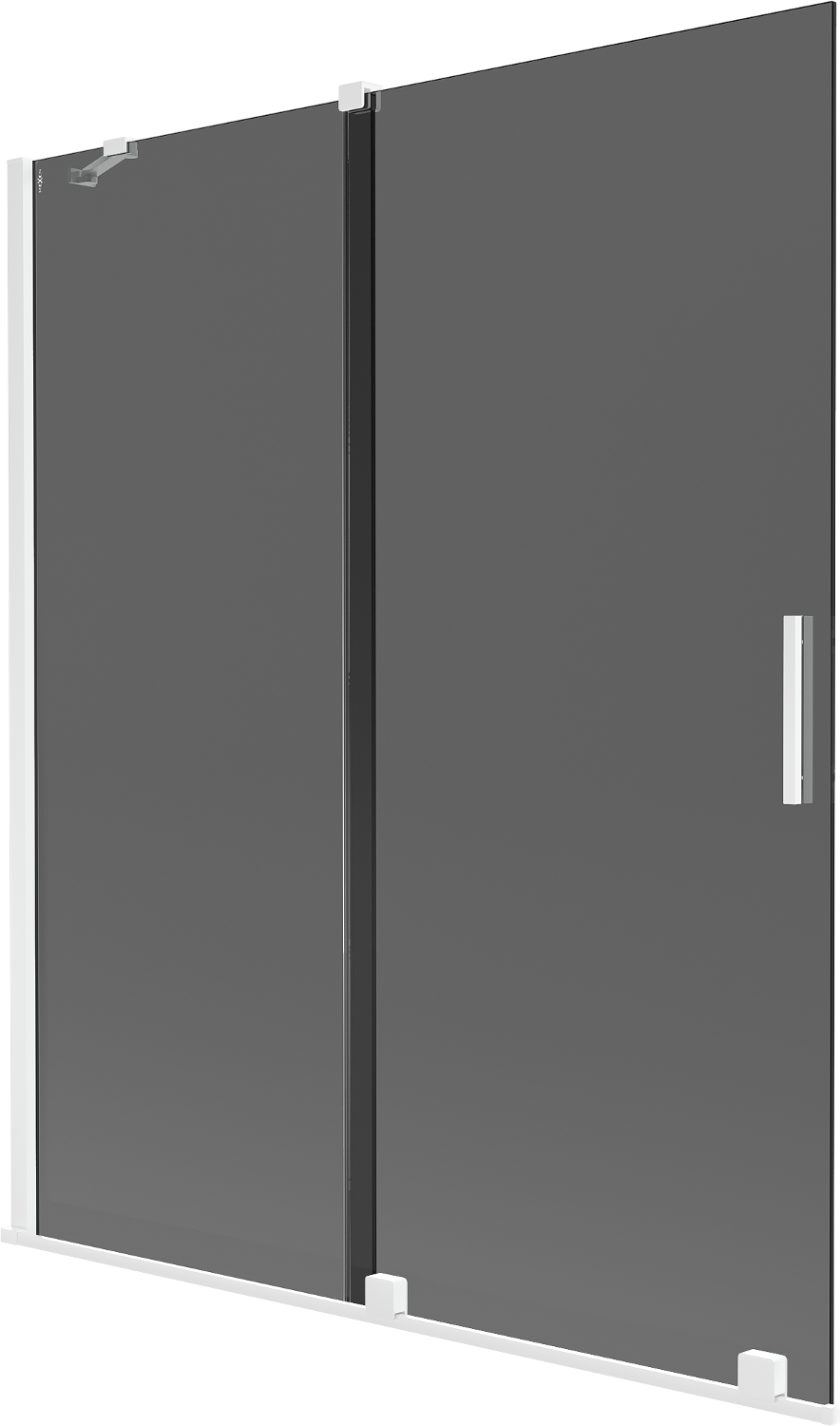 Mexen Velar parawan nawannowy 2-skrzydłowy rozsuwany 140 x 150 cm, grafit, biały - 896-140-000-41-20