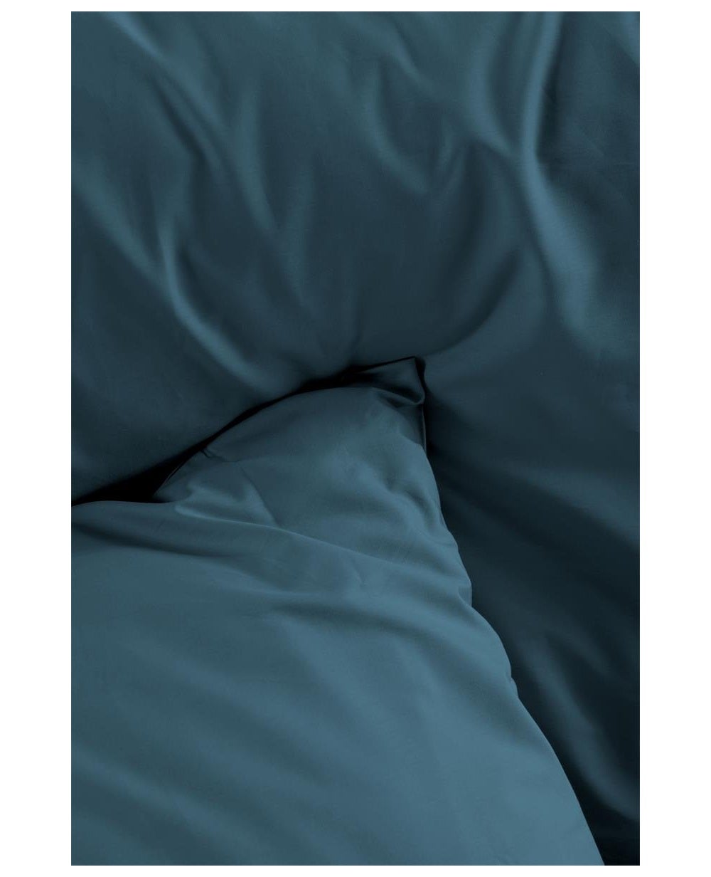 Drap housse percale de coton 160 x 200 cm Elysee Petrole - 7