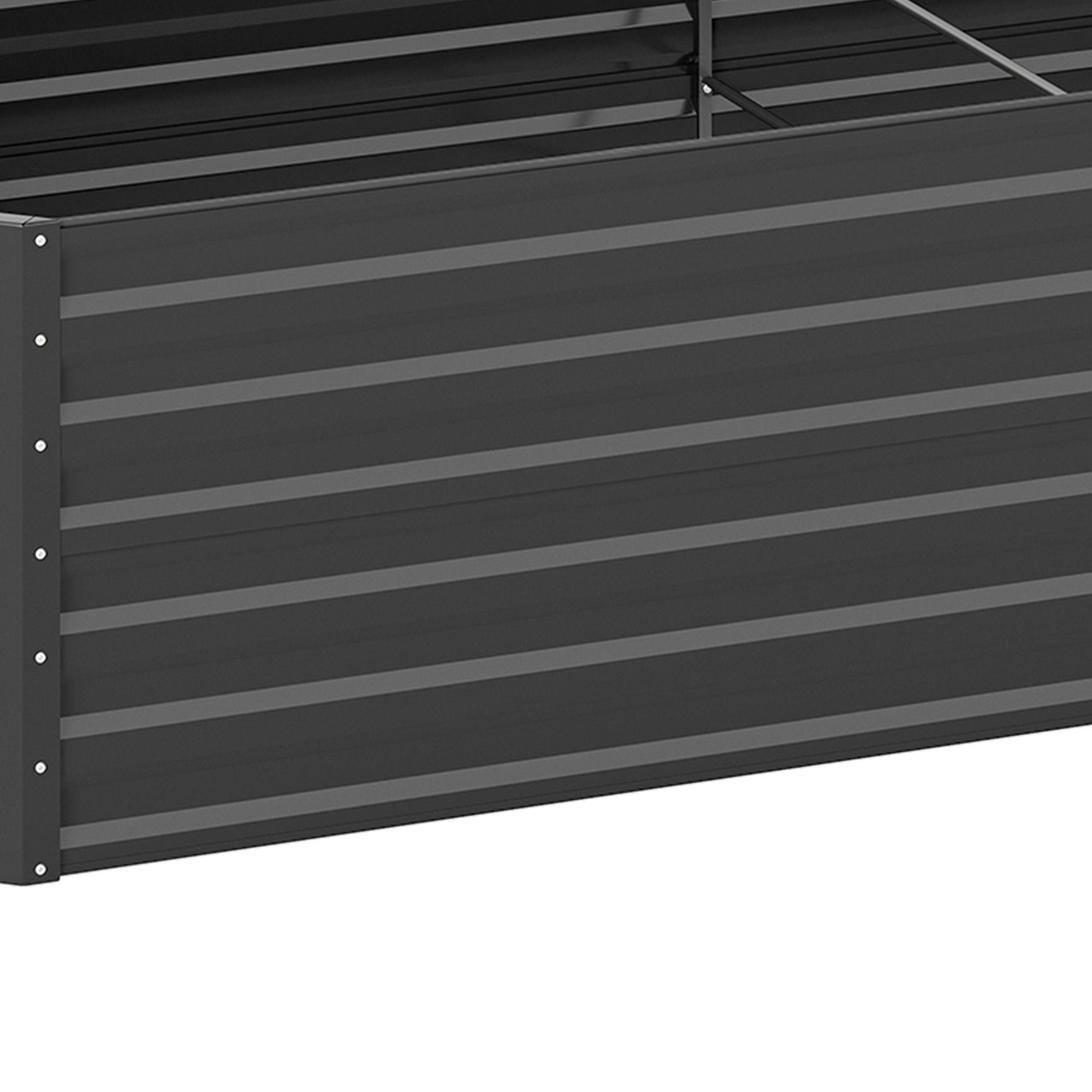 Lot de 2 Carré Potager de Jardin, 180x90x60 cm, Lit Jardinière surélevée, en Métal pour Jardin Forme carrée - 8