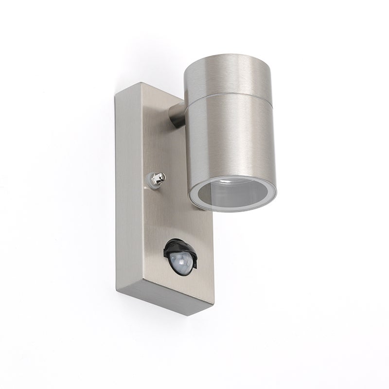 Lampa ścienna zewnętrzna stalowa IP44 z czujnikiem ruchu - Solo