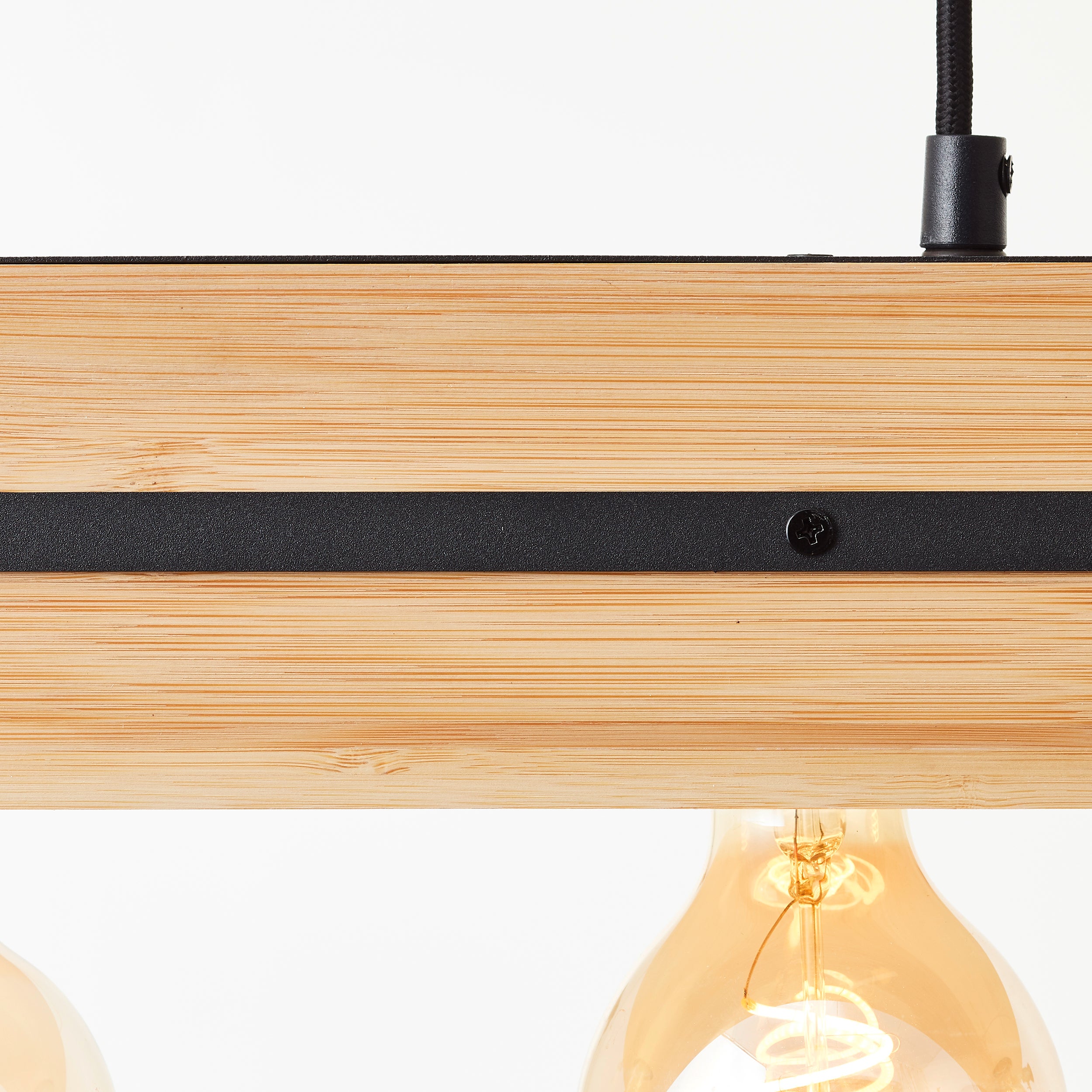 Brilliant Benny lampa wisząca 60 cm czarny mat/naturalny, metal/bambus, 4x A60, E27, 40 W - 3