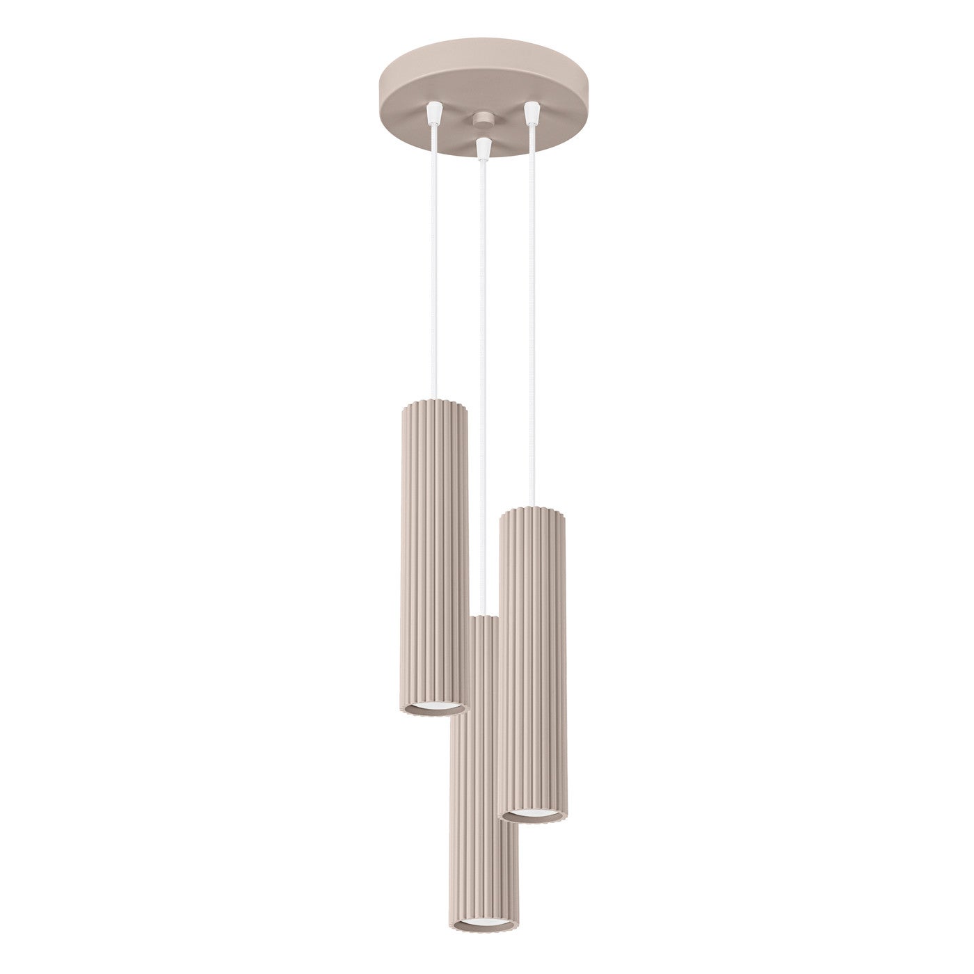 Sollux Lighting Lámpara Colgante Karbon 3P Taupe, Minimalista, 19.5X19.5x108cm Sollux Blanco/Negro/Oro , Leroy Merlin