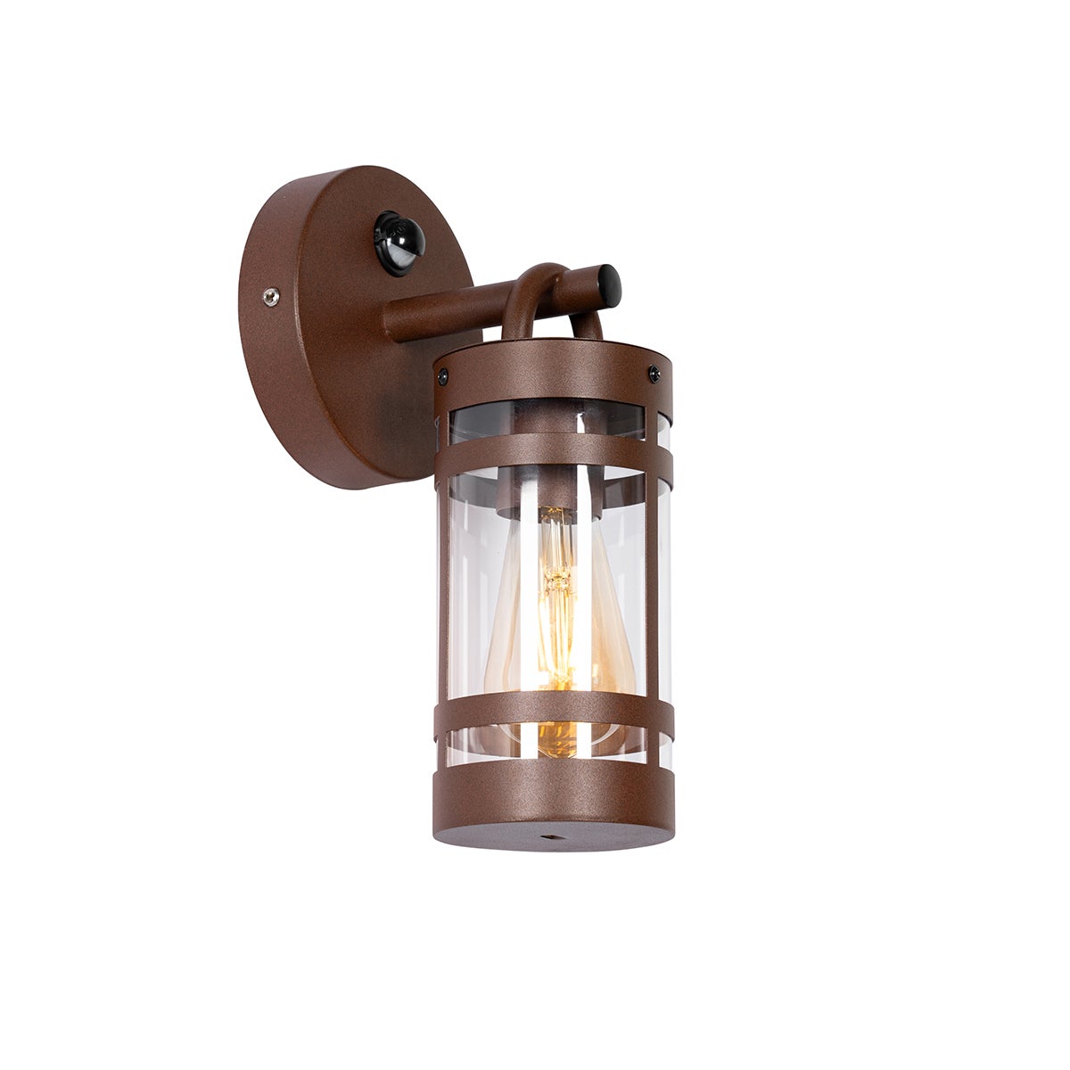 Lampa ścienna zewnętrzna rdzawo-brązowa IP44 z czujnikiem ruchu - Ruben