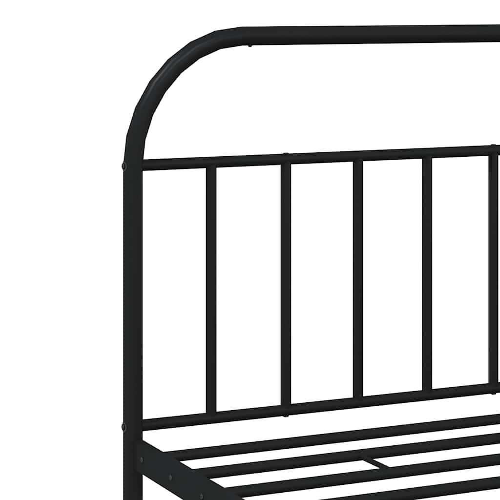 Estructura cama sin colchón con cabecero metal negro 193x203 cm vidaXL - 8