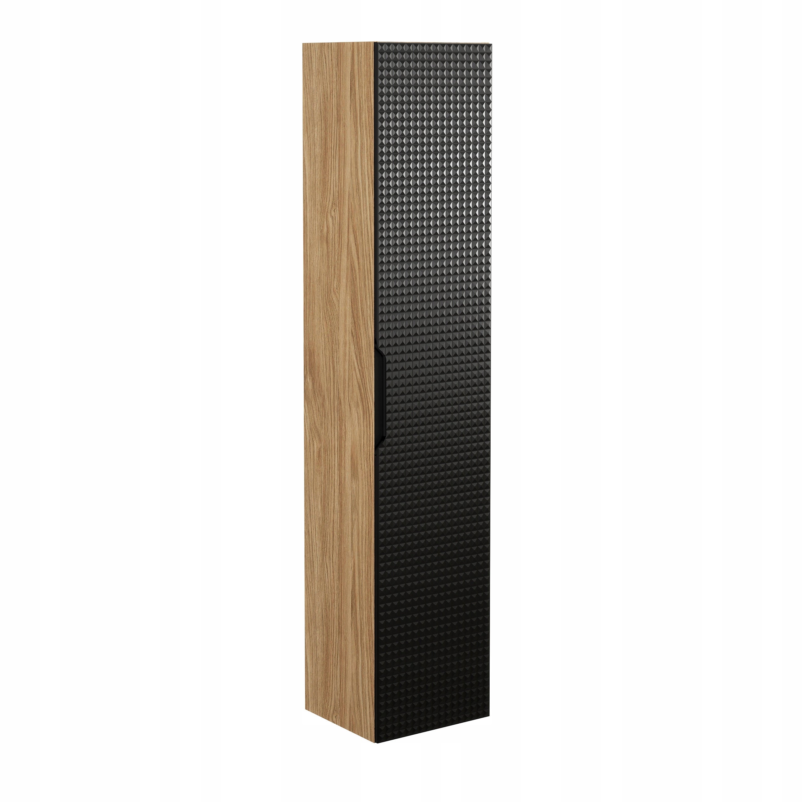 Słupek łazienkowy LUXOR 170 cm czarny dąb olejowany front 3D MDF wiszący