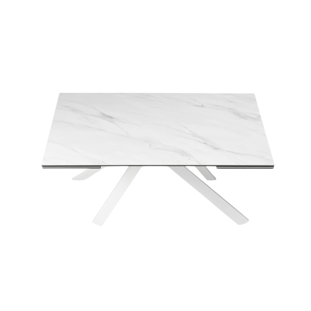 Table Extensible Moderne Caio Avec Plateau En Gr S Blanc X