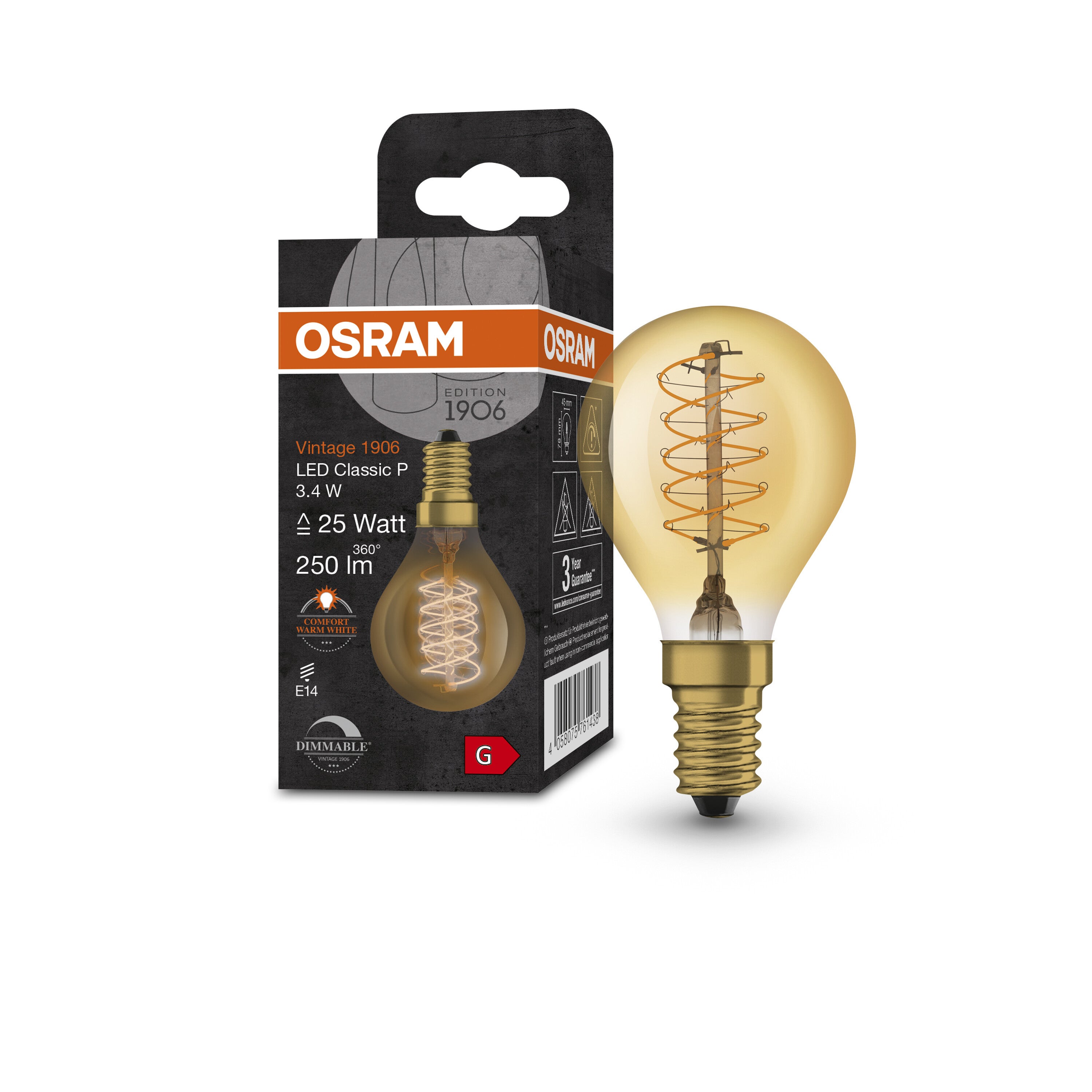 Ampoule LED OSRAM Vintage 1906, or, 3,4W, 250lm - 4