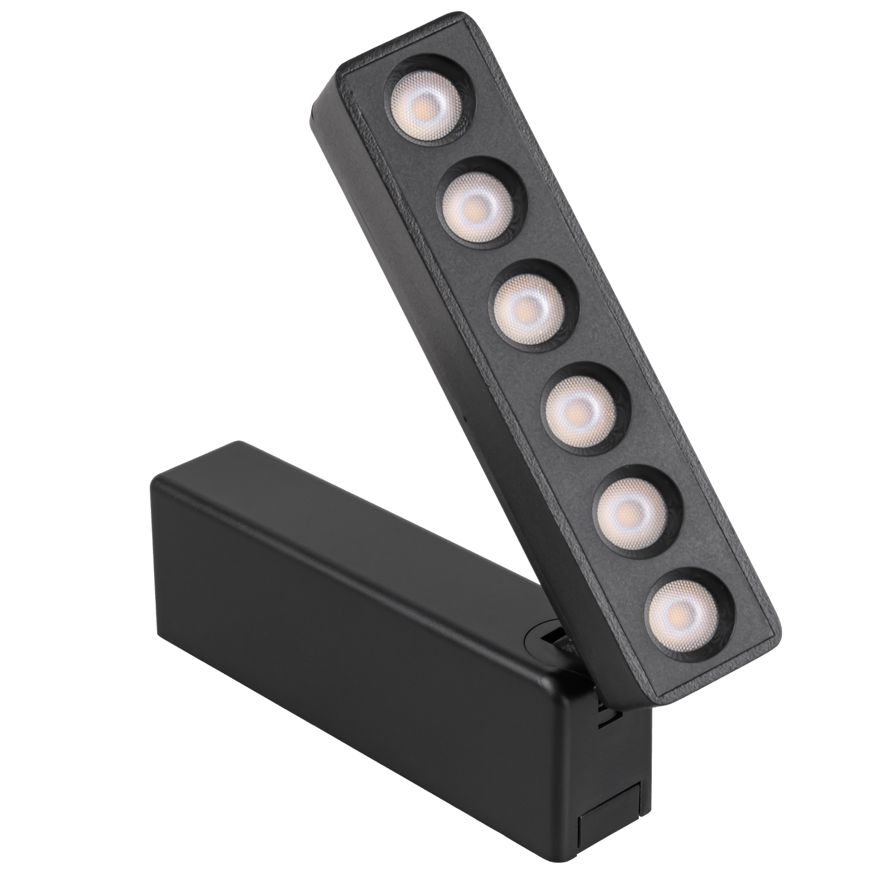 Panel szynowy LED reflektor na szynę magnetyczną REGULOWANA Lampa 6-punktowa czarna 4000K 480lm długość 11 cm - LEDHOFF