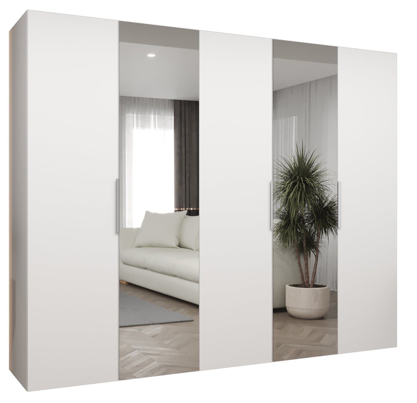Szafa uchylna otwierana Marbella 2 250 x 52 x 202 cm biały + u. kaszmir Abiks Meble