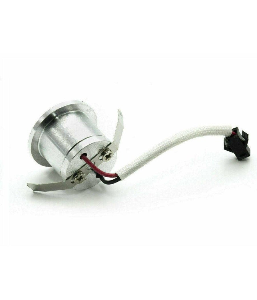 Trade Shop - Faretto Led Incasso 1 W Bordo Bianco Mini Punto Luce 6500k 3000k 4000k Blu - Bianco Caldo - - 4