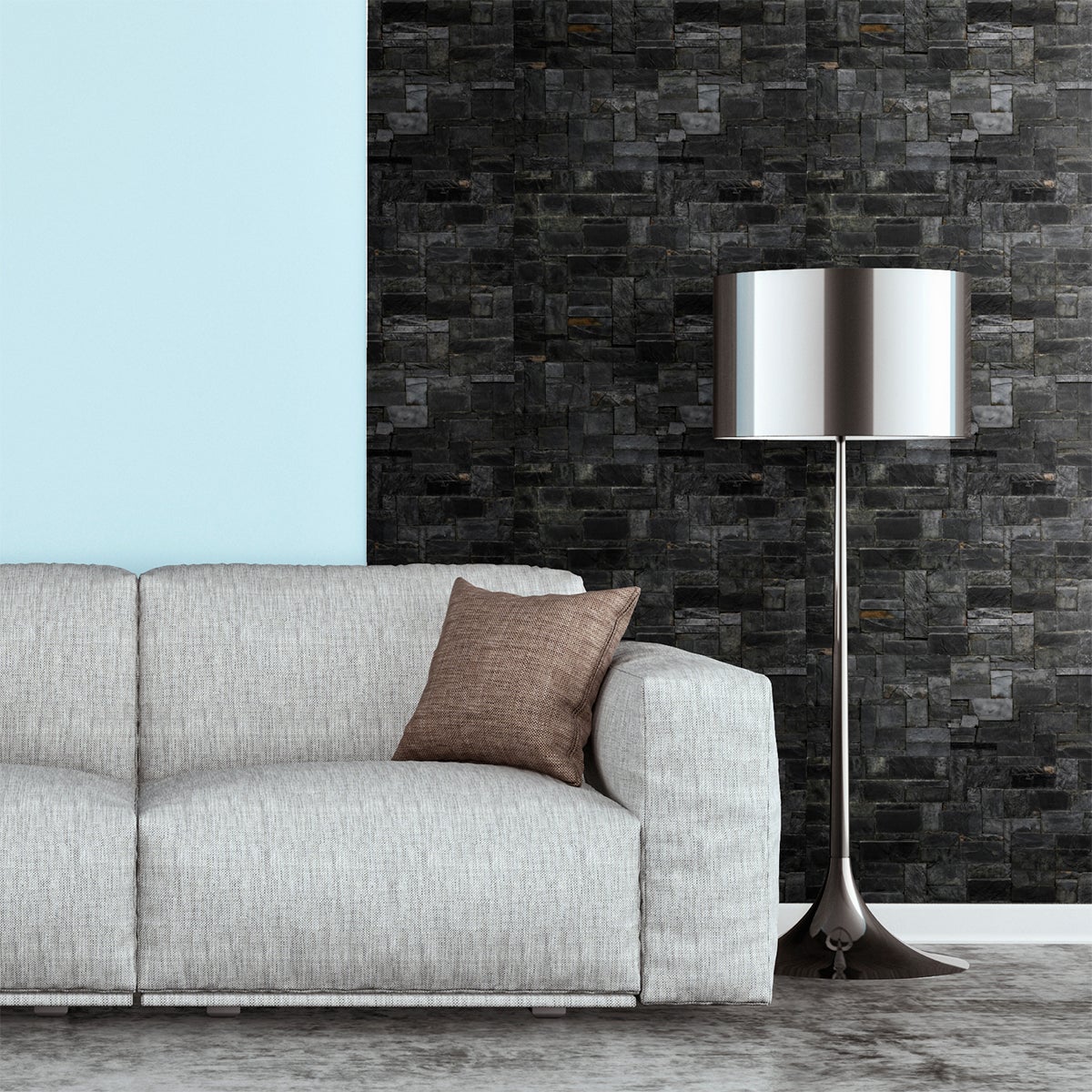 Adesivi impiallacciatura di pietra di basalto - Sticker adesivo - adesivi murali - 50x50cm - 4