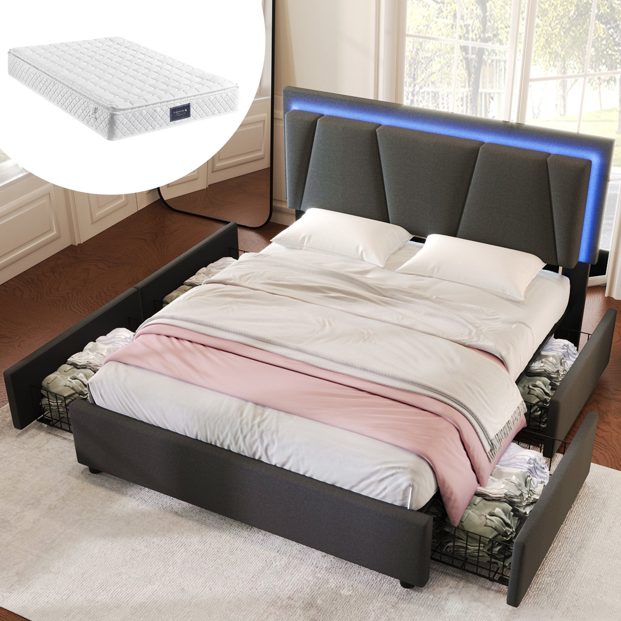 HOMCOM Testiera Letto Matrimoniale in PU, Imbottita e Trapuntata a Bottoni, 160x120cm | Aosom Italy