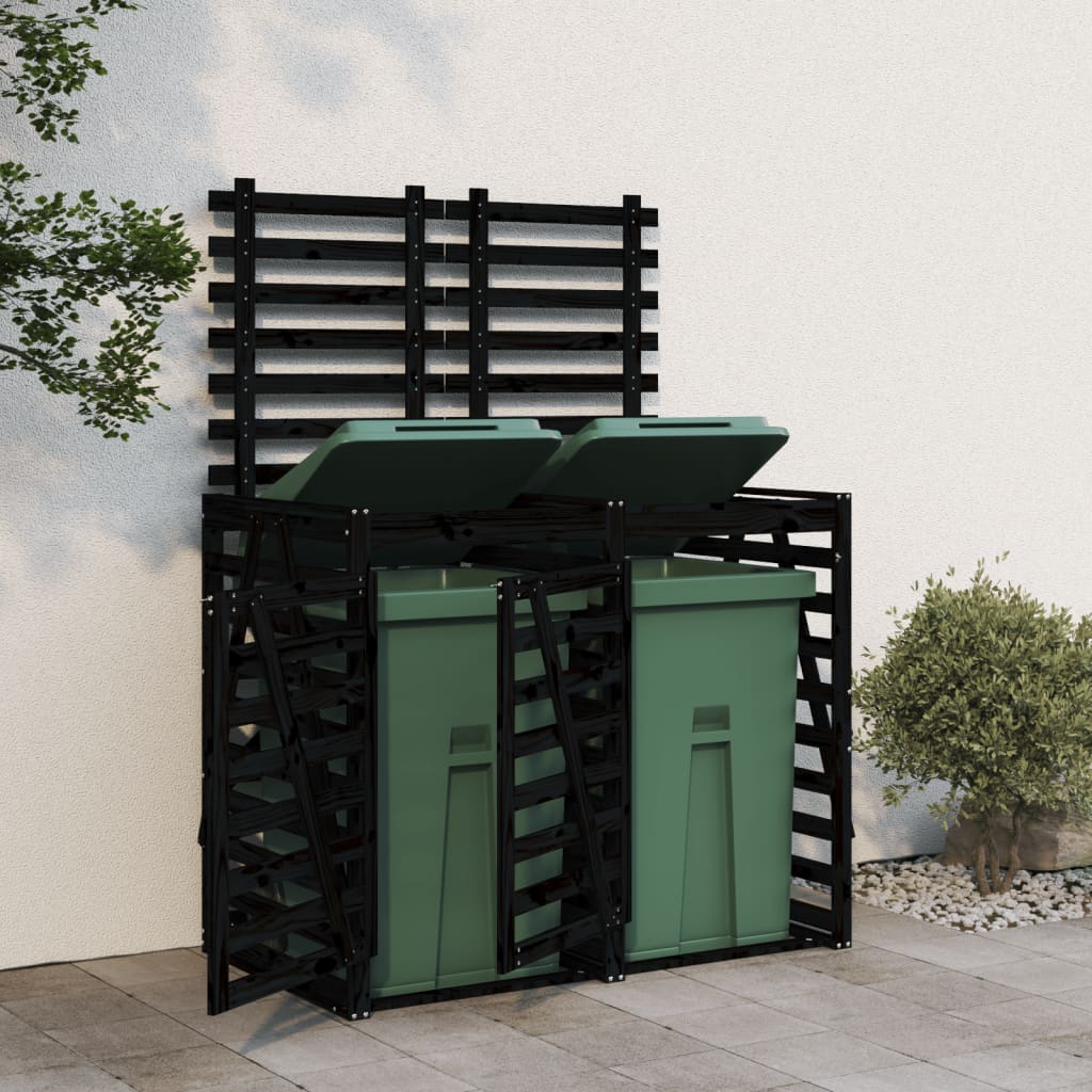 Iiaky Abri pour Poubelle 69x77,5x115 cm INOX,Cabane De Jardin Exterieur, Resine Abri Poubelle